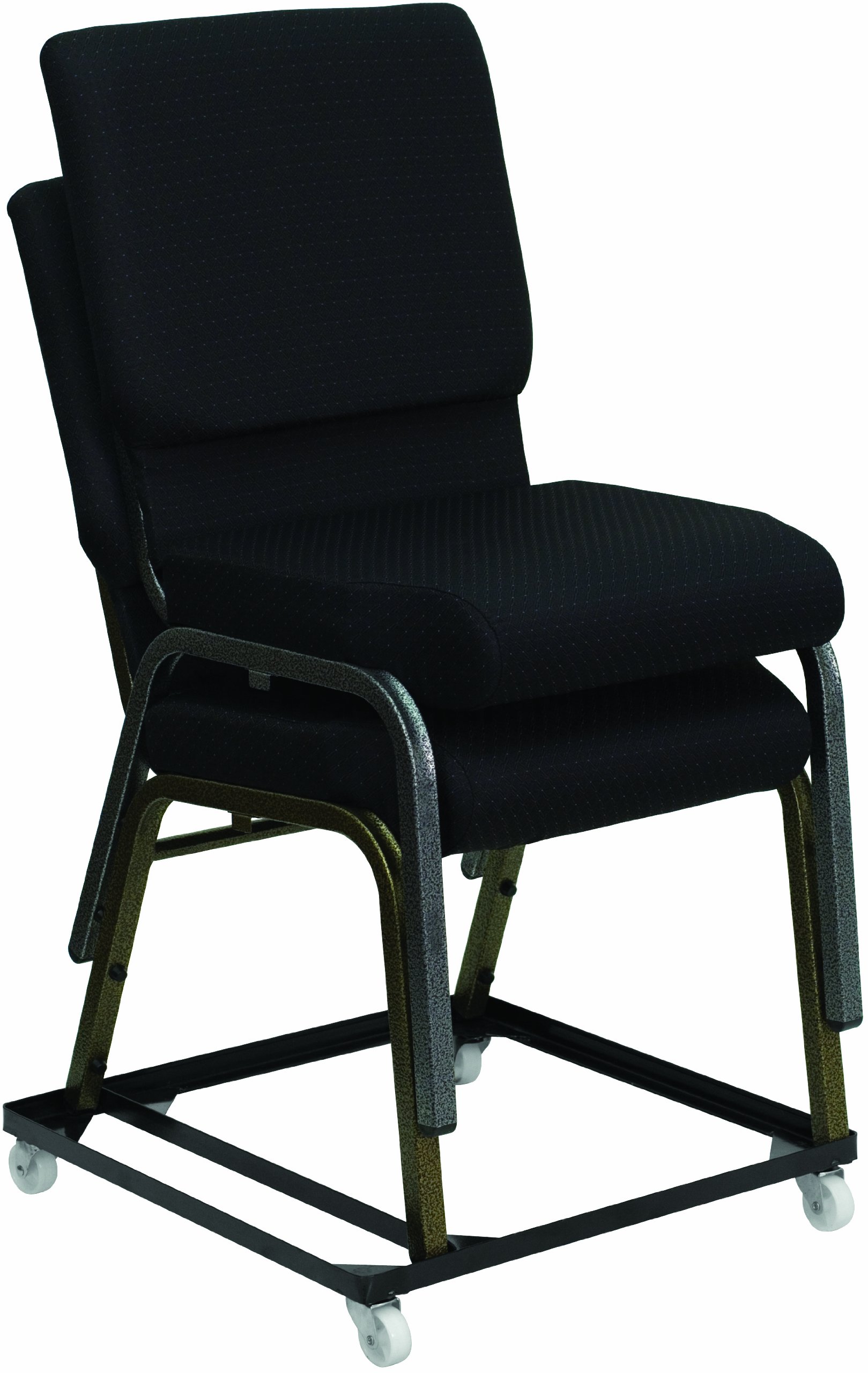 Flash Furniture HERCULES Series Heavy-Duty Steel Stack Chair with Church Chair Dolly - Perfect for Banquet Halls, Conference Rooms, and Event Venues