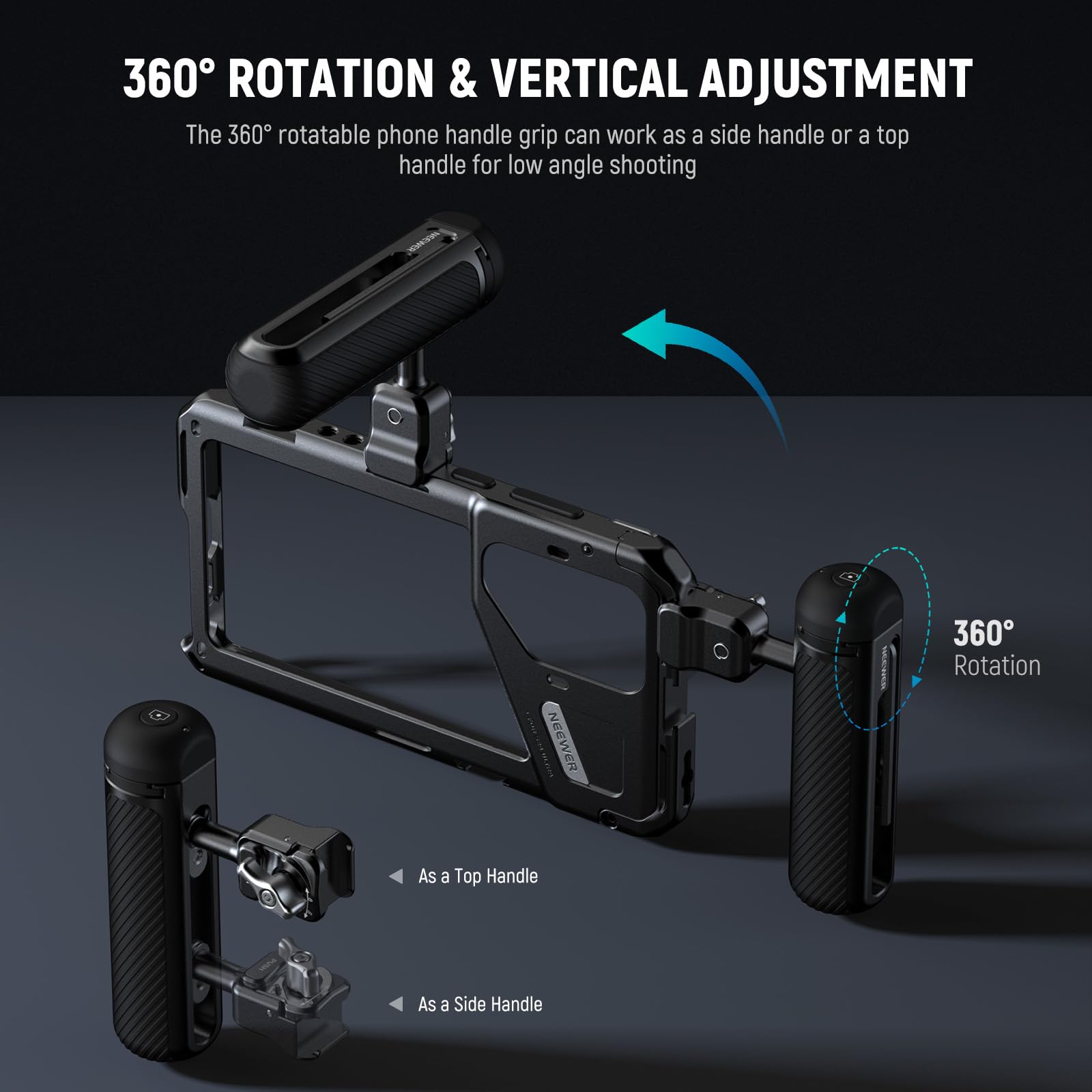 NEEWER PA042 S24 Ultra Phone Cage Video Rig Stabilizer Kit with Quick Release Handle, Bluetooth Shutter, 67mm Filter & Lens Adapters - Perfect for Smartphone Filmmaking, Vlogging, and Mobile Photography