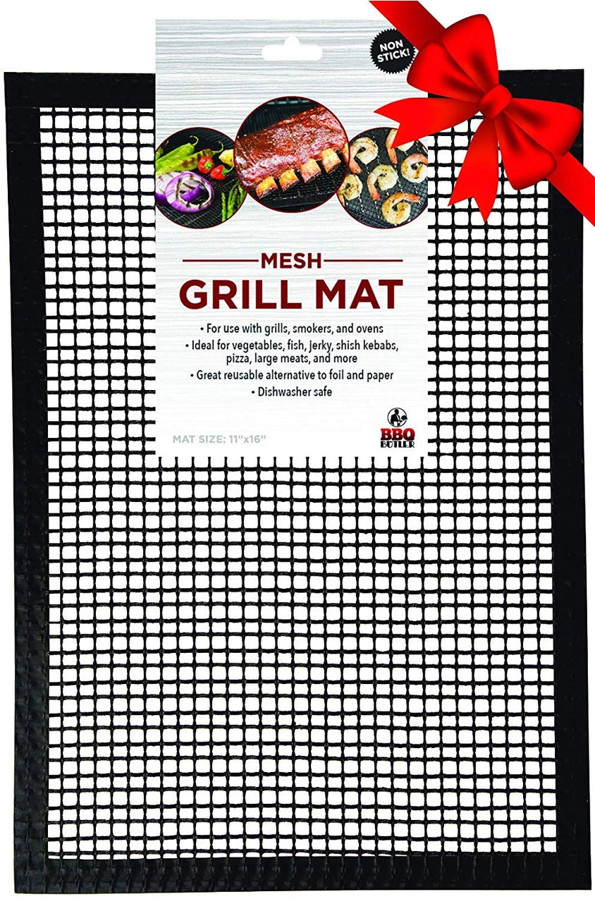 Premium BBQ Grill Mat - Non-Stick, Reusable & Heat-Resistant for Grilling, Baking & Roasting - Perfect for Backyard BBQs, Camping & Outdoor Cooking - The BBQ Butler Mesh Grill Mat (Single Unit)
