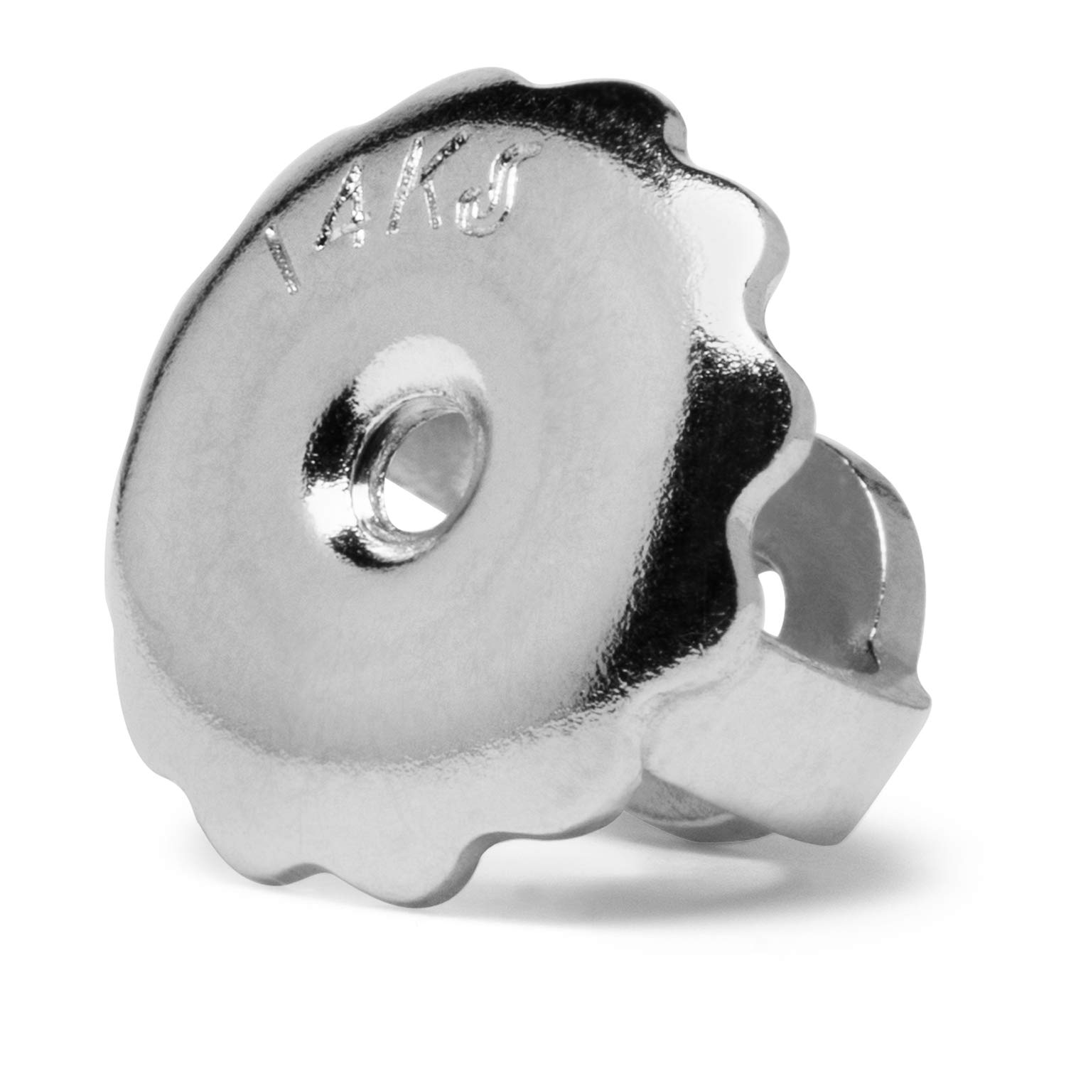 14K Solid White Gold Single Stud Earrings - Round or Princess Cut Cubic Zirconia Screw Back Post Earrings with Gift Box | Elegant Everyday Jewelry for Women, Perfect Gift for Birthdays, Anniversaries & Special Occasions