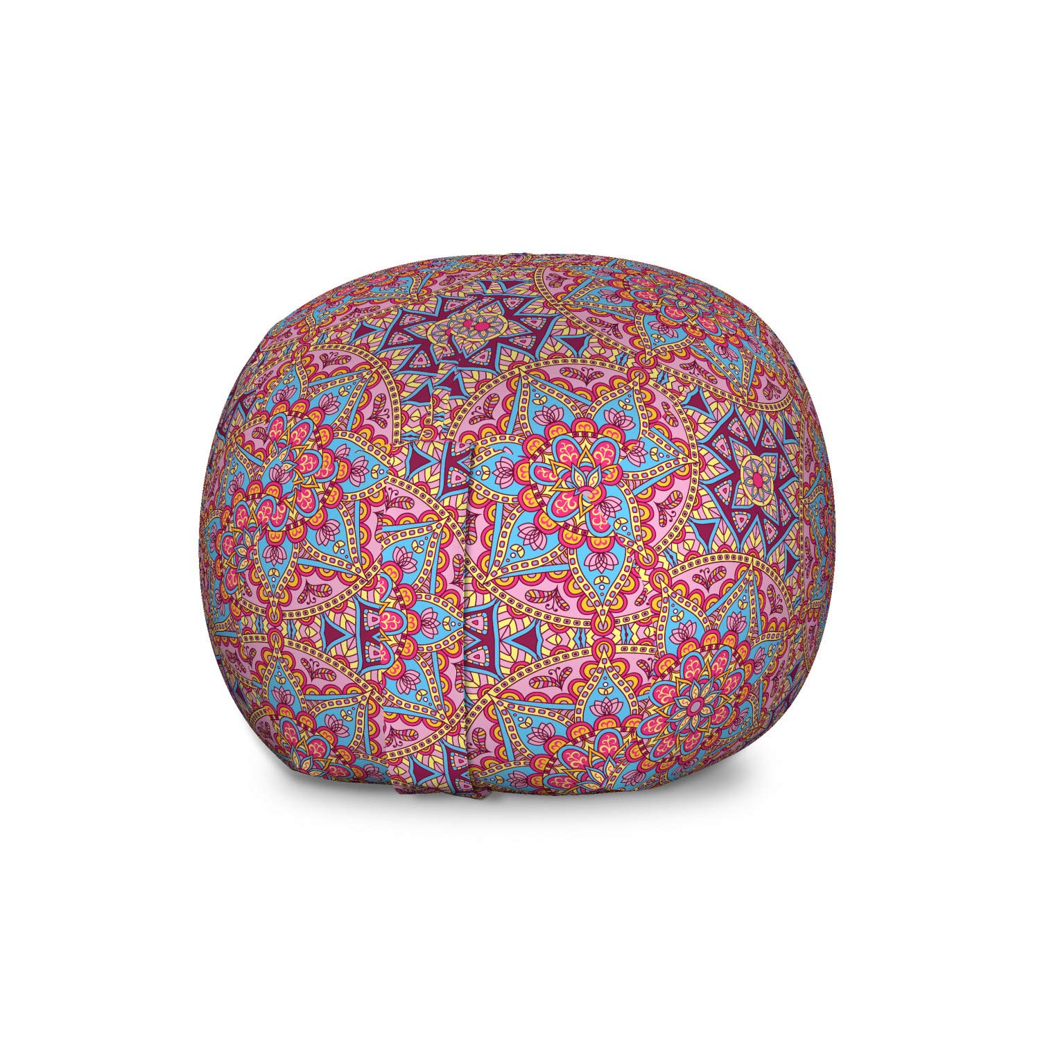 Ambesonne Purple Mandala Toy Storage Bag Chair - Large Washable Stuffed Animal Organizer with Hippie Style Moroccan Motif for Kids' Room, Playroom & Nursery Decor