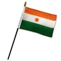 4x6 Inch Niger Miniature Desk Flag - Small Stick Flag for Office Decor, School Projects, International Events & Travel Souvenirs