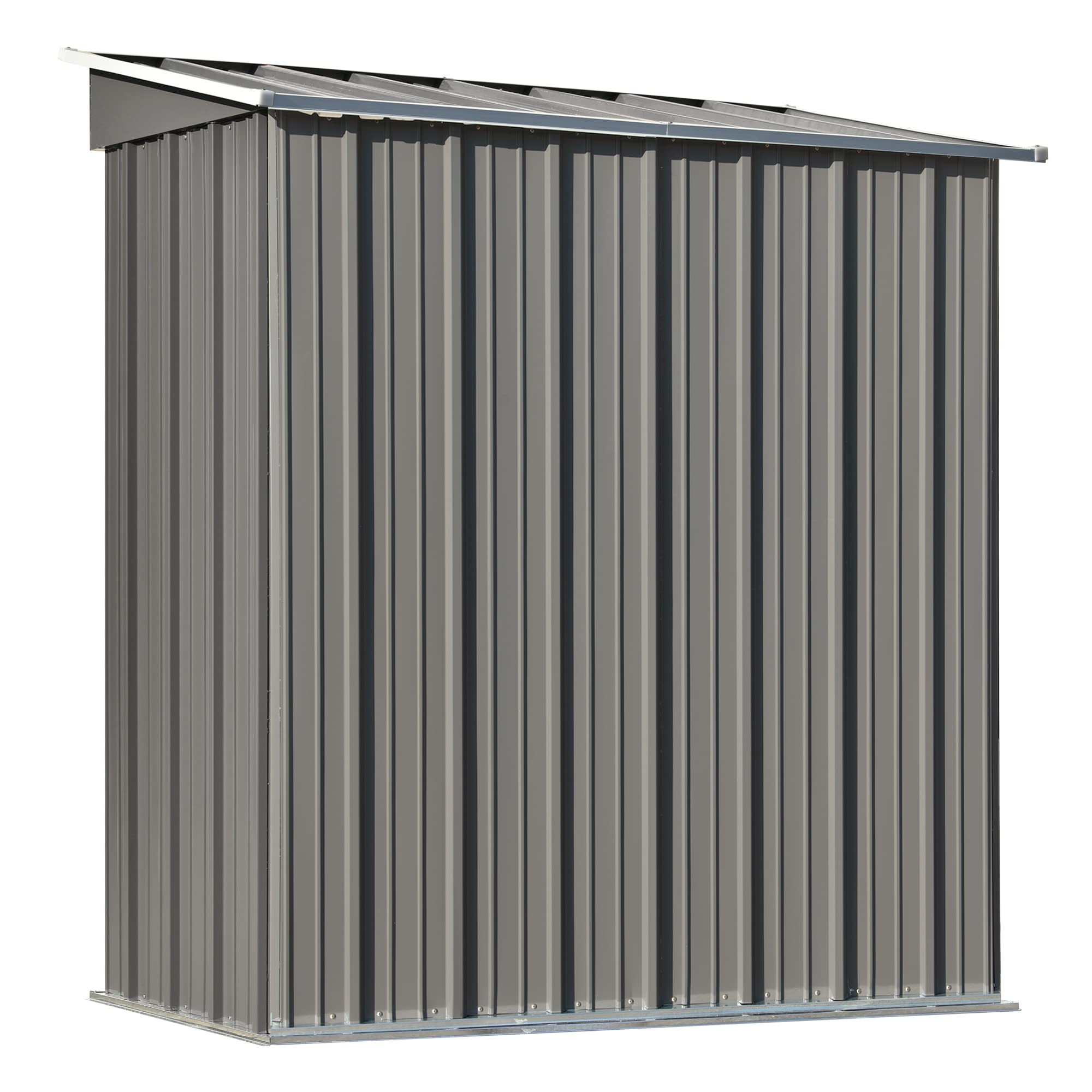 5x3 FT Galvanized Metal Outdoor Storage Shed - Lockable Lean-to Tool Cabinet for Patio, Backyard, Lawn & Garden | Weatherproof Gray Shed for Yard Equipment, Gardening Tools & Outdoor Storage