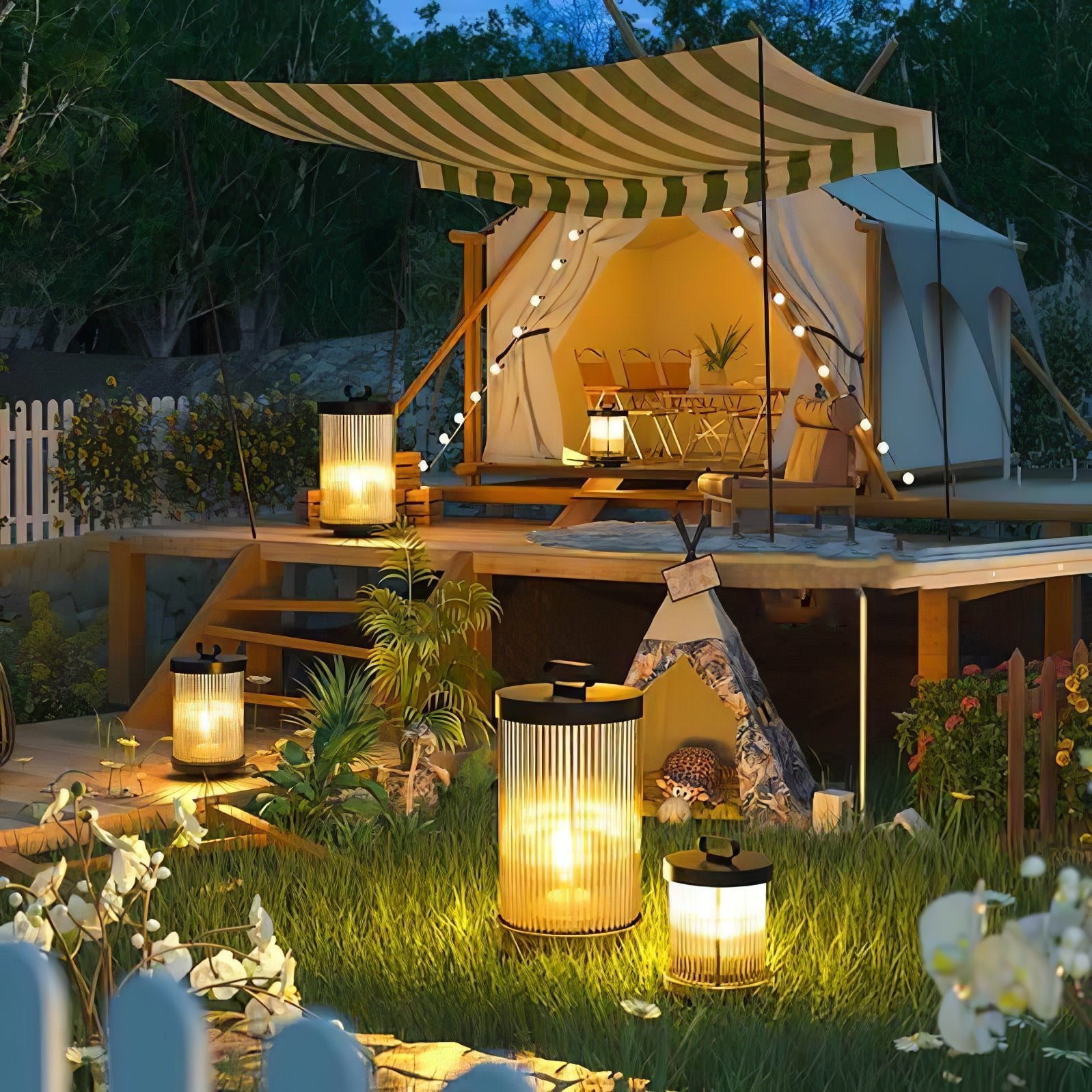 Solar Powered LED Lantern for Garden - Waterproof Outdoor Lighting for Patio, Yard, Pathway - Romantic Ambiance & Decorative Landscape Lighting