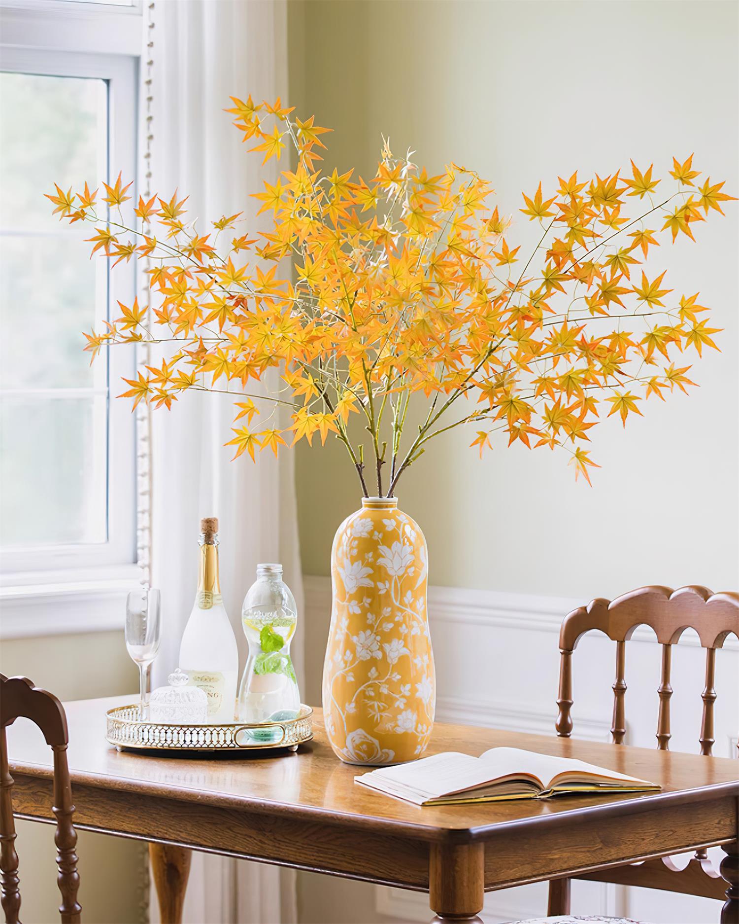 Magnolia Ceramics Vase - Handcrafted Floral Vase for Home Decor, Wedding Centerpiece & Gift Idea | Elegant Tabletop Decor for Living Room, Dining Table & Office