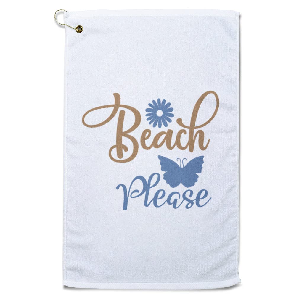 Premium Printed Golf Towel - Soft Absorbent Cotton with Stylish Butterfly Design - Perfect for Golf, Beach, Boating & Outdoor Activities
