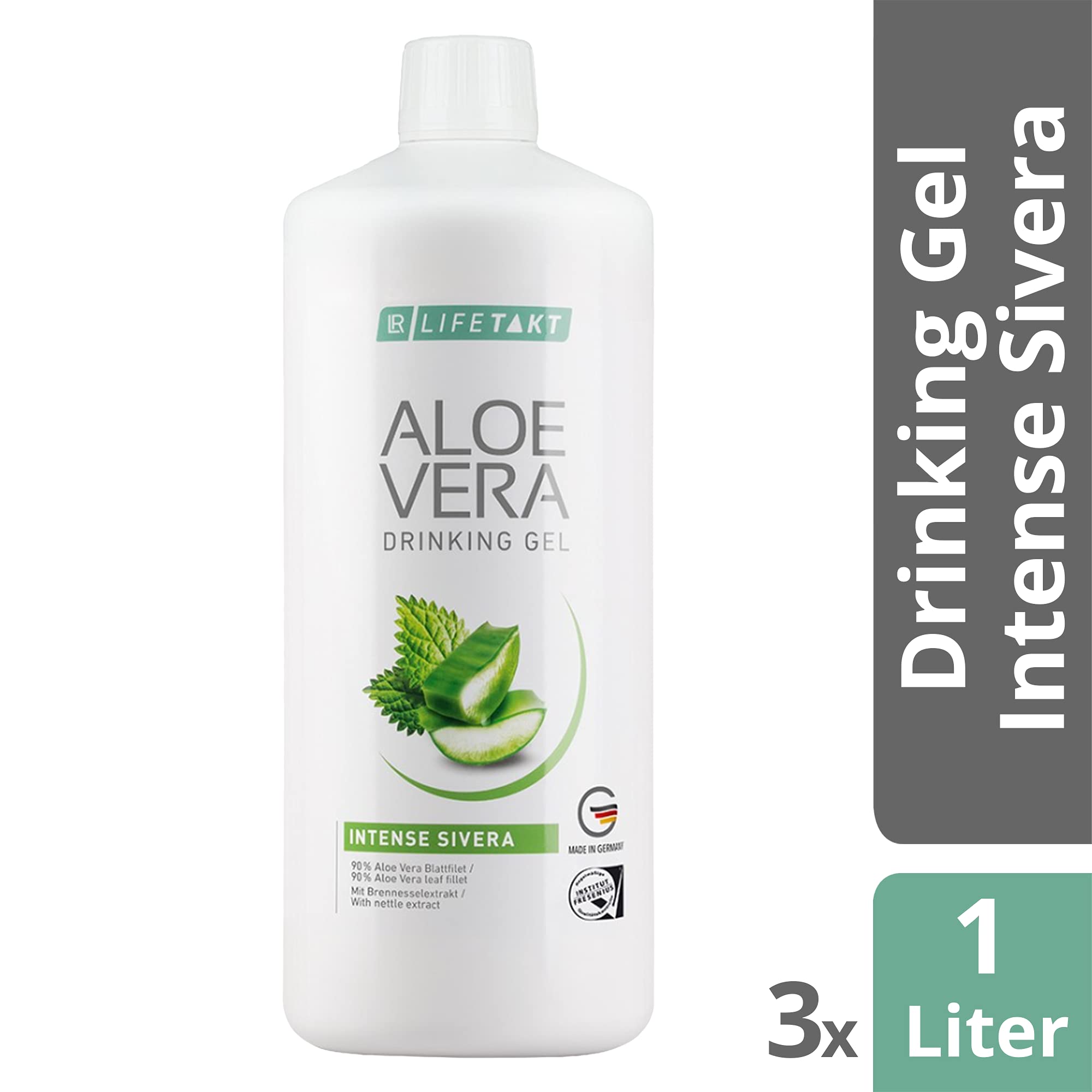LR LIFETAKT Aloe Vera Drinking Gel Intense Sivera Dietary Supplement (3x 1000 ml) - Immune Support & Digestive Health Booster for Daily Wellness Routine