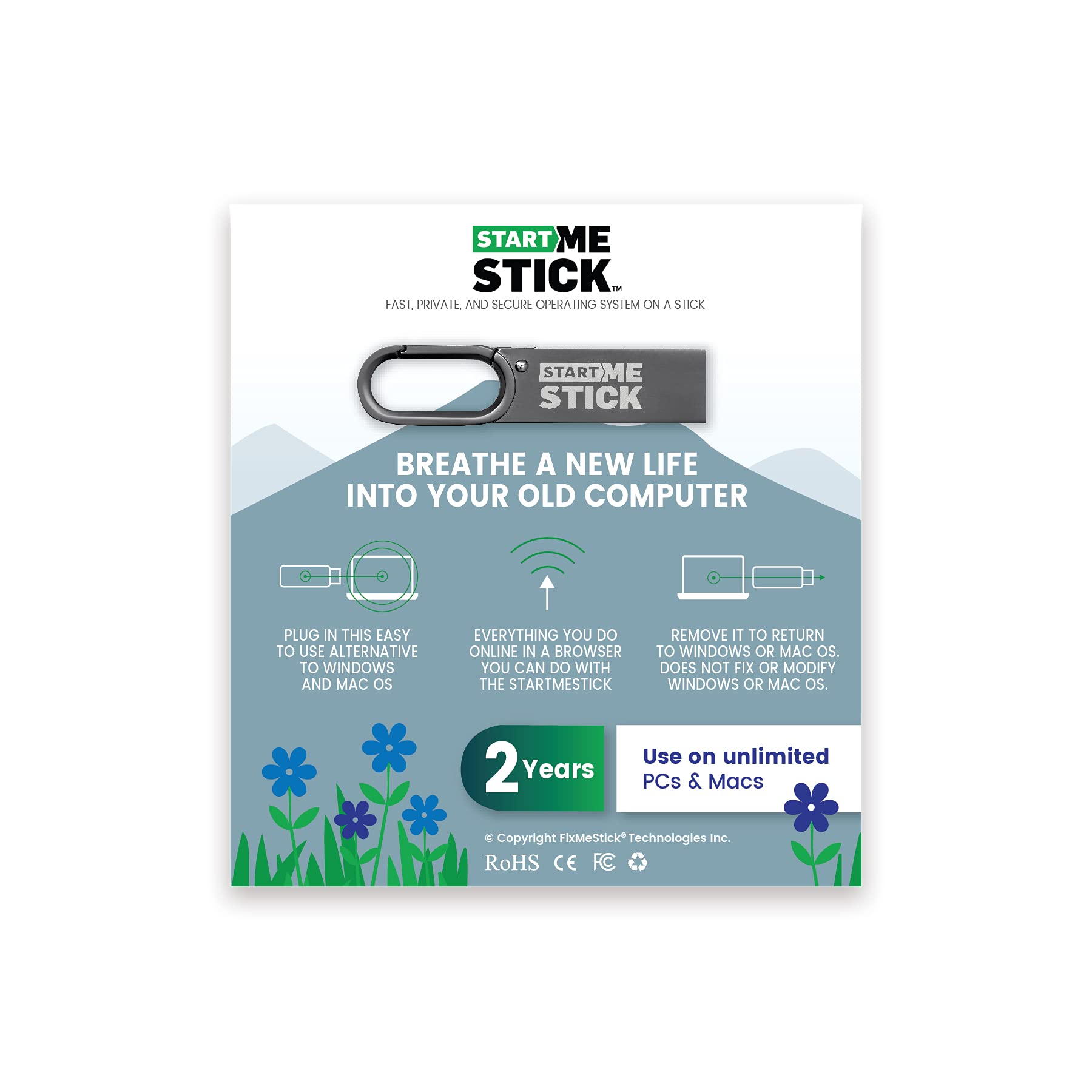 StartMeStick - Revive Your Old PC or Mac with Plug-in Operating System | Unlimited Use for 2 Years | Perfect for Home, Office & Students to Boost Performance