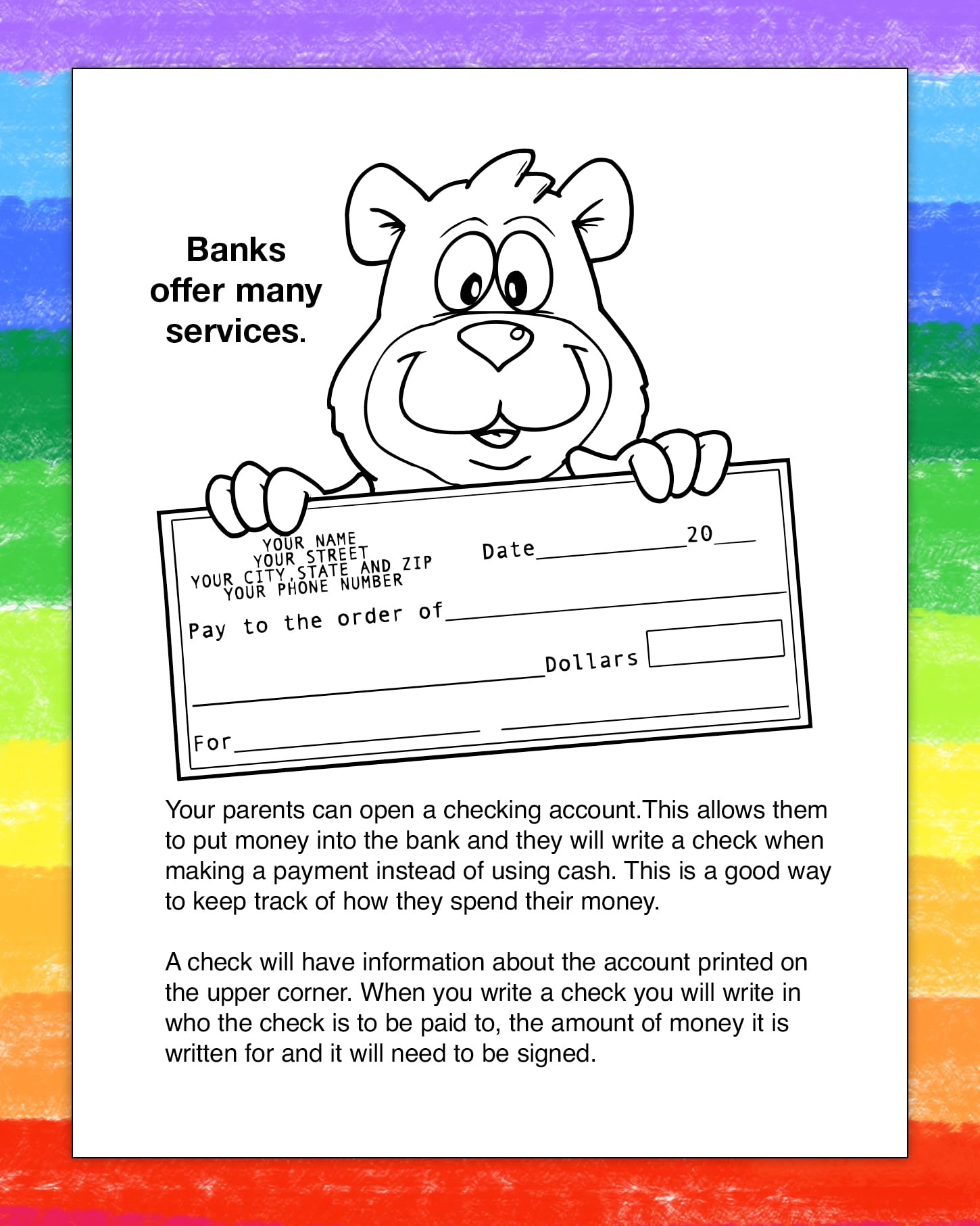 ZOCO 50-Pack Educational Banking Coloring Books with Crayons - Kids Financial Learning Activity Set - Bulk Classroom Supplies, Party Favors & Gift Ideas for Children | Perfect for School Projects, Birthday Parties & Educational Playtime