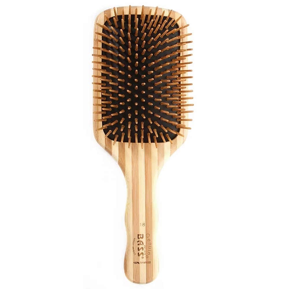Premium Large Square Bamboo Hair Brush for Thick & Long Hair - Gentle Detangling & Styling for Home & Travel Use