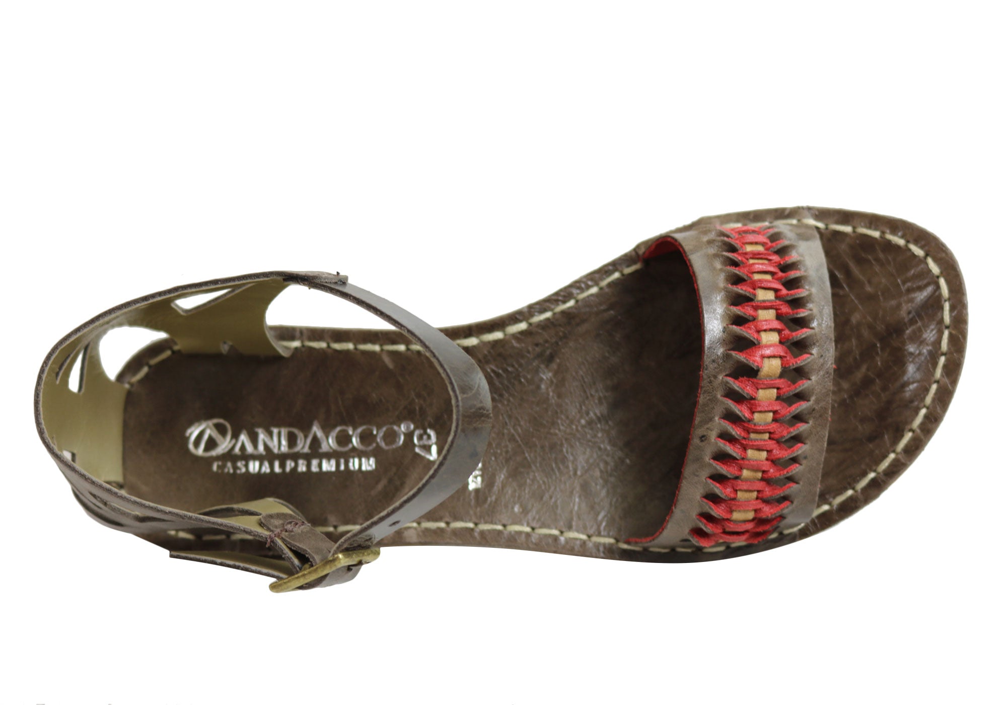 Andacco Seattle Women's Comfortable Flat Leather Sandals - Handmade in Brazil - Perfect for Summer, Beach & Casual Outings