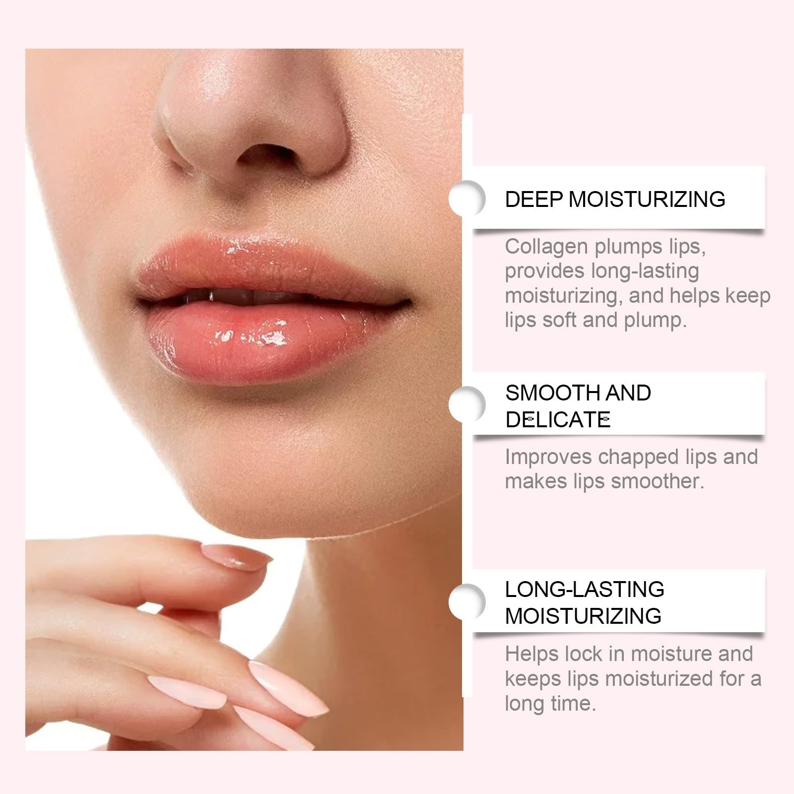 Collagen Peptide Lip Balm for Hydration & Volume - Overnight Lip Sleeping Mask with Moisture Boost, Smoothing & Plumping Effect - Sheer Glossy Finish for Fuller Lips - Perfect for Night Care & Daily Lip Treatment (1pc)
