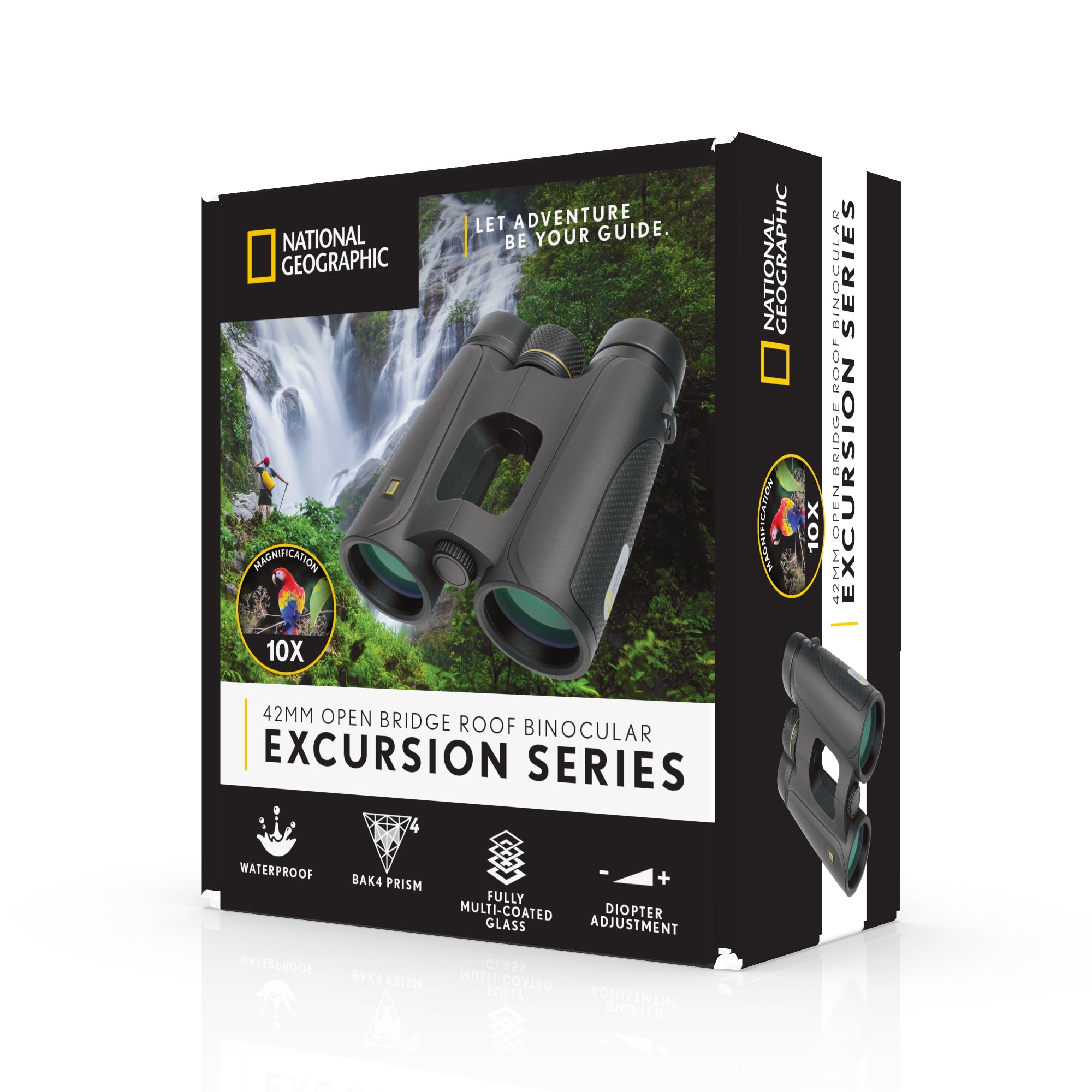 National Geographic Excursion Series 10x42 Binoculars - Waterproof & Fogproof for Bird Watching, Hiking, Travel & Outdoor Adventures