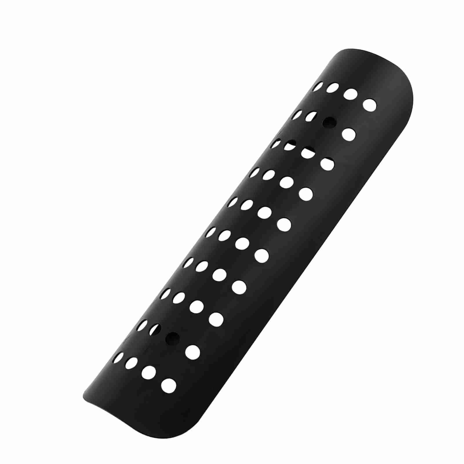 Motorcycle Exhaust Heat Cover for Legs - 9x2.4in with Clamps (Black) - Riding Comfort Protection