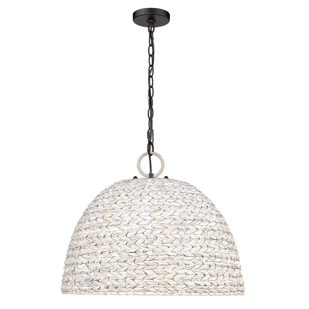 Remi 5-Light Woven Rattan Pendant Lighting Fixture - Modern Boho Ceiling Light for Dining Room, Kitchen Island & Bedroom
