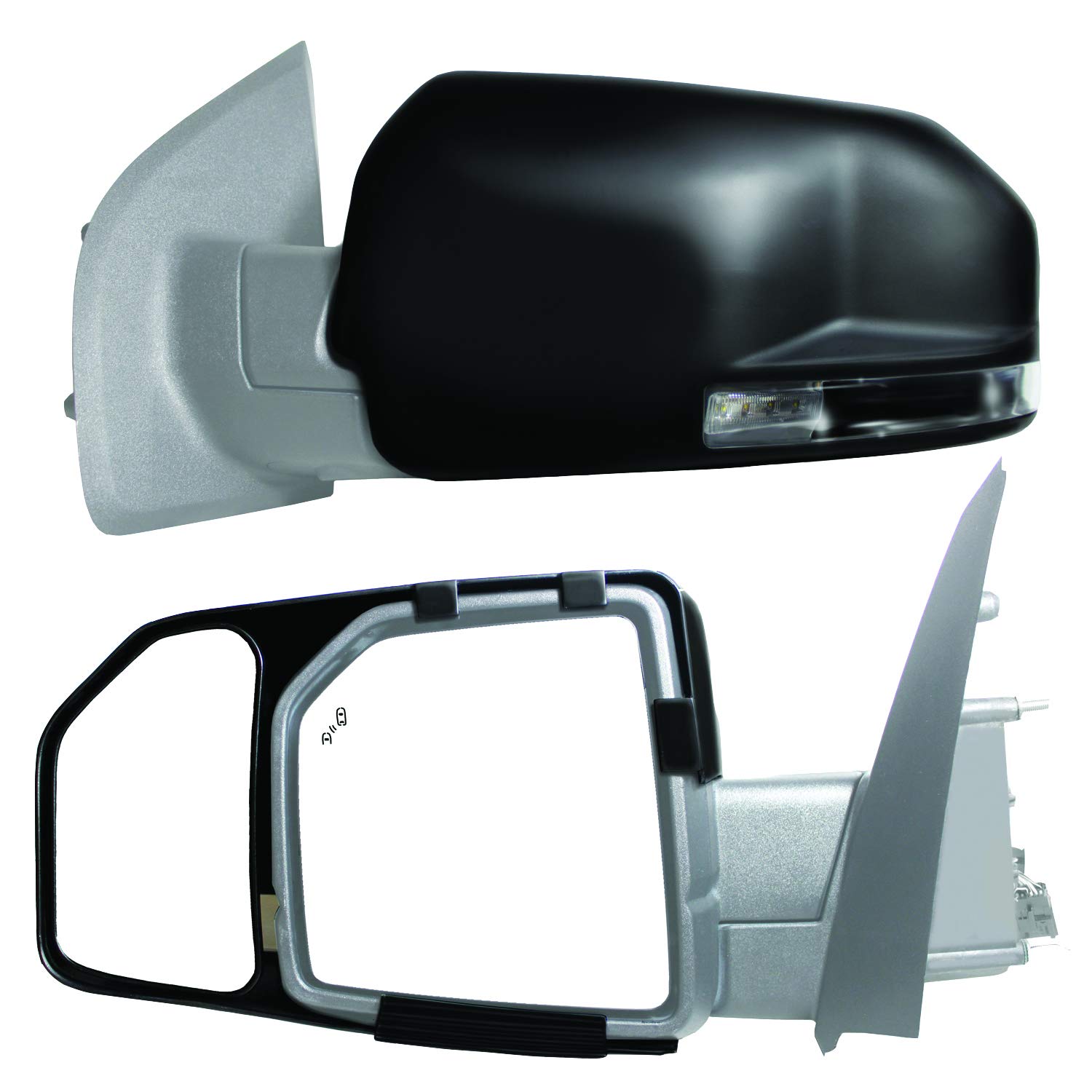K Source K-Source 81850 Snap-On Towing Mirrors for Ford F150 (2015-2023) - Black Universal Fit Truck Accessories for Enhanced Visibility & Safety While Hauling Trailers or Campers