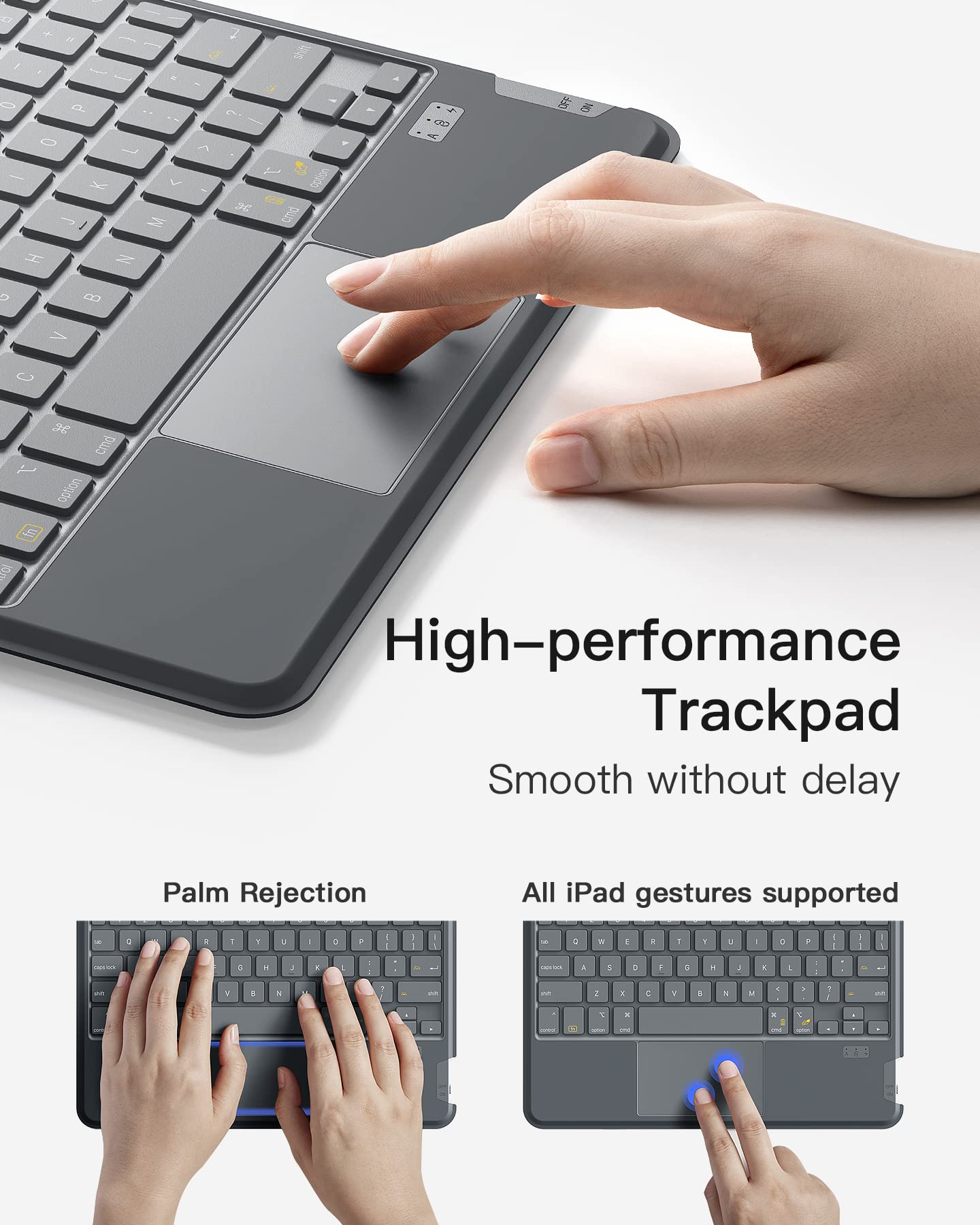 Inateck iPad Pro 11 inch Keyboard Case - Compatible with iPad Air 6 (M3/M2)/5/4 & iPad Pro 11