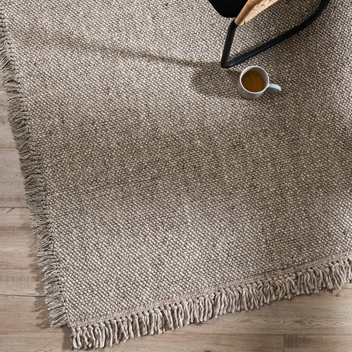 Baya Ulster Floor Rug - Soft Taupe Area Rug 200x300cm (6.6x9.8ft) - Non-Slip Living Room Rug for Bedroom, Dining Room & Home Decor