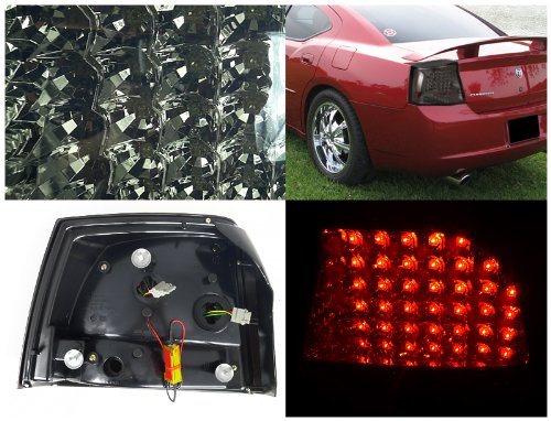 Spec-D Tuning LT-CHG05GLED-TM Smoked LED Tail Lights for Dodge Charger R/T, SE, SRT8, SXT - Upgrade Your Ride with Stylish Aftermarket Lighting (Perfect for Night Driving & Car Customization)