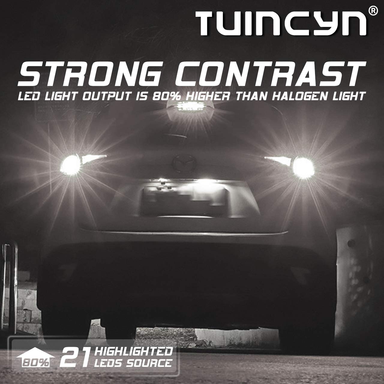 TUINCYN 1157 LED Bulb White - 2057 2357 7528 BAY15D Replacement Bulbs for Tail, Brake, Turn Signal, Reverse & Parking Lights - 12V DC (Pack of 2) - Perfect for Cars, Trucks, SUVs & Motorcycles