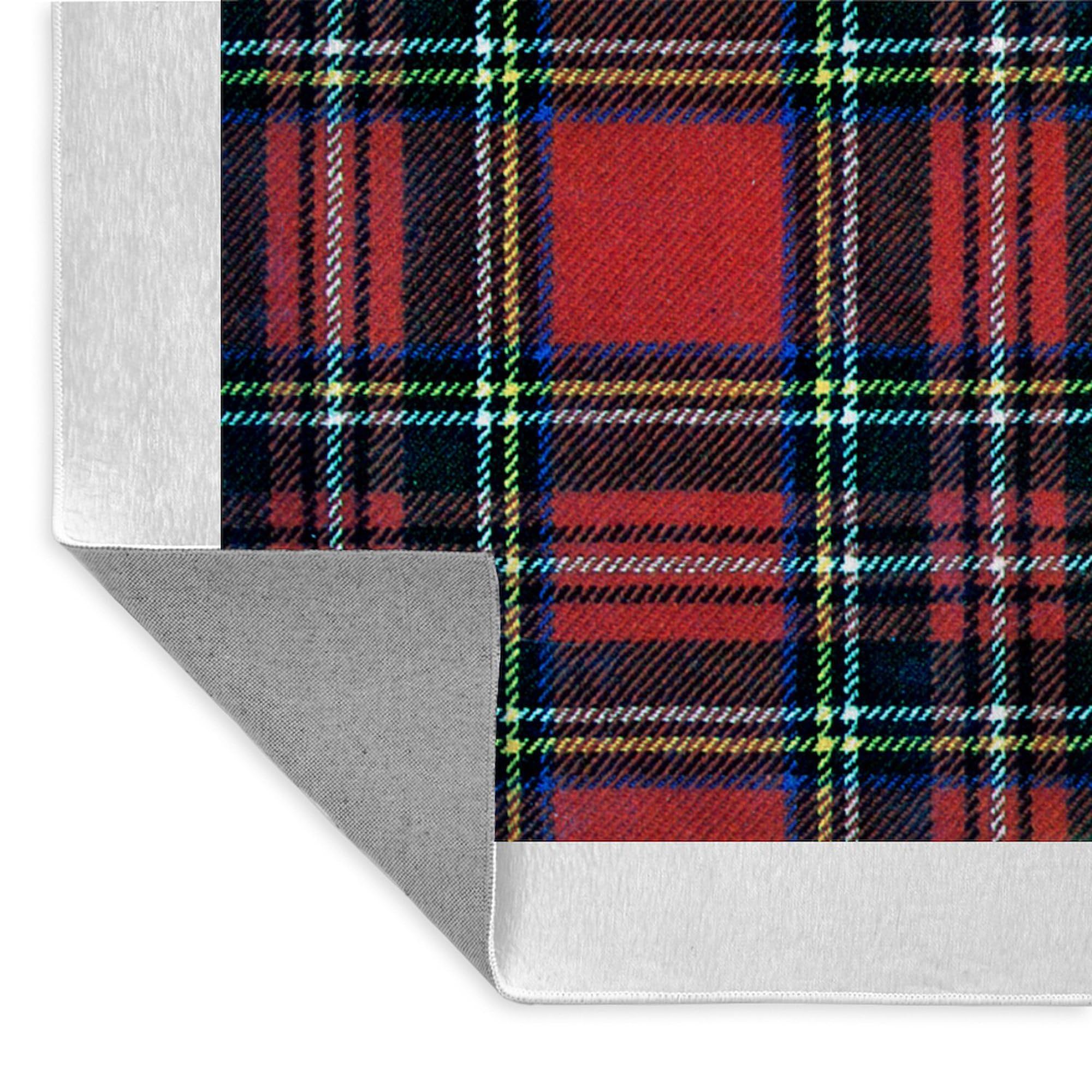 Royal Stewart Tartan 5'x7' Decorative Area Rug - Premium Scottish Plaid Throw Rug for Living Room, Bedroom & Office Decor