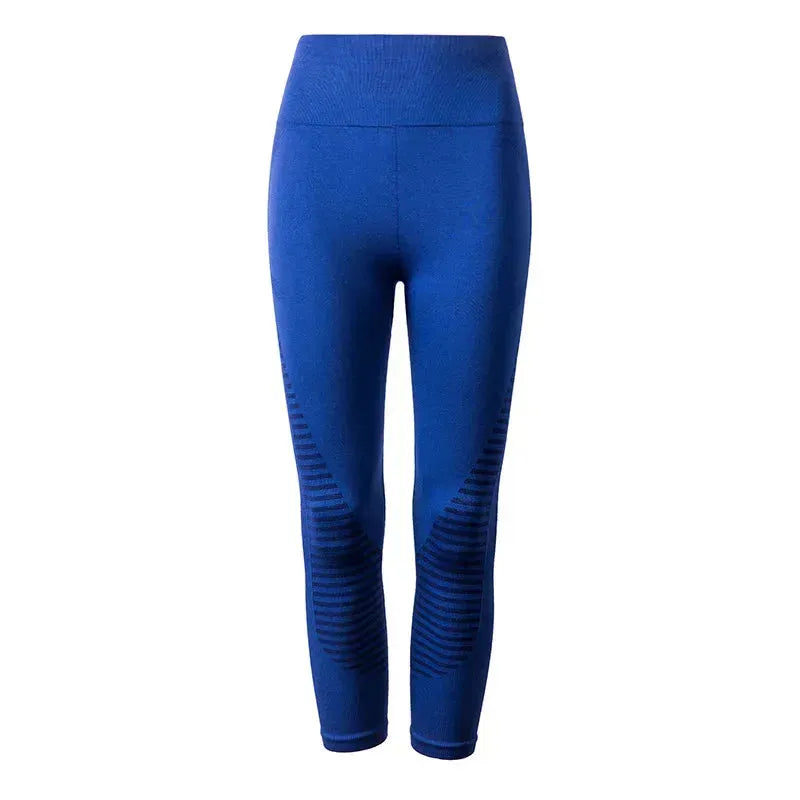 High Waist Seamless Leggings for Women - Elastic Yoga Pants with Stripe Design, Gym Workout Capris, Running Tights for Fitness & Sports | Perfect for Yoga, Pilates, Running & Casual Wear