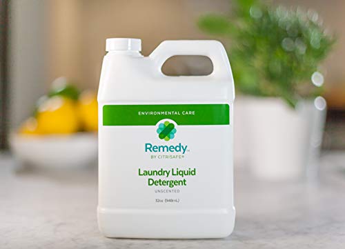 Remedy Laundry Liquid Detergent - Eco-Friendly Concentrated Laundry Soap for Tough Stains & Mold Removal - 32oz Bottle - Perfect for Sensitive Skin & HE Washers