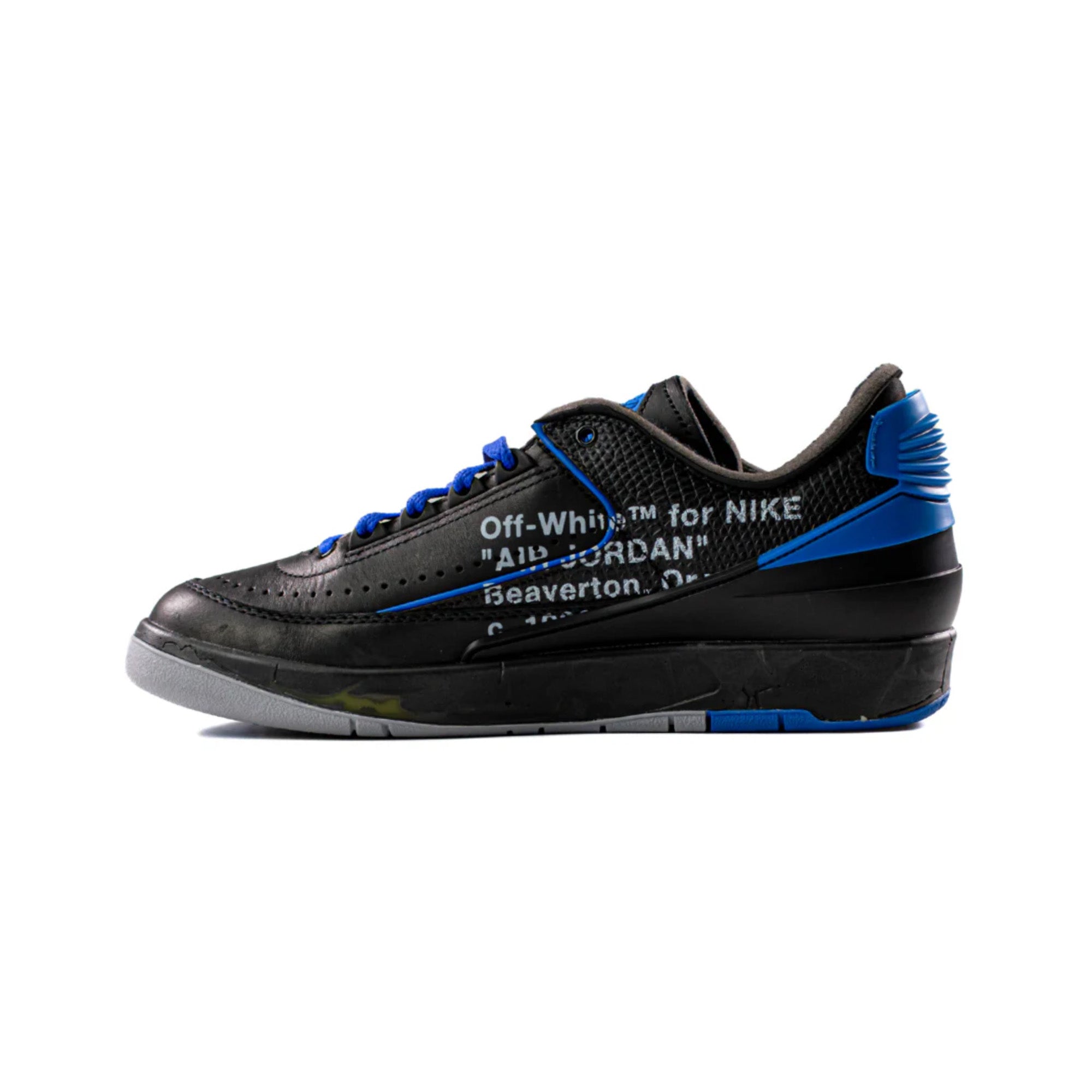 Air Jordan 2 Retro Low SP x Off-White 'Black Blue' Sneakers - Men's Basketball Shoes 2021 Edition | Streetwear Fashion & Casual Wear
