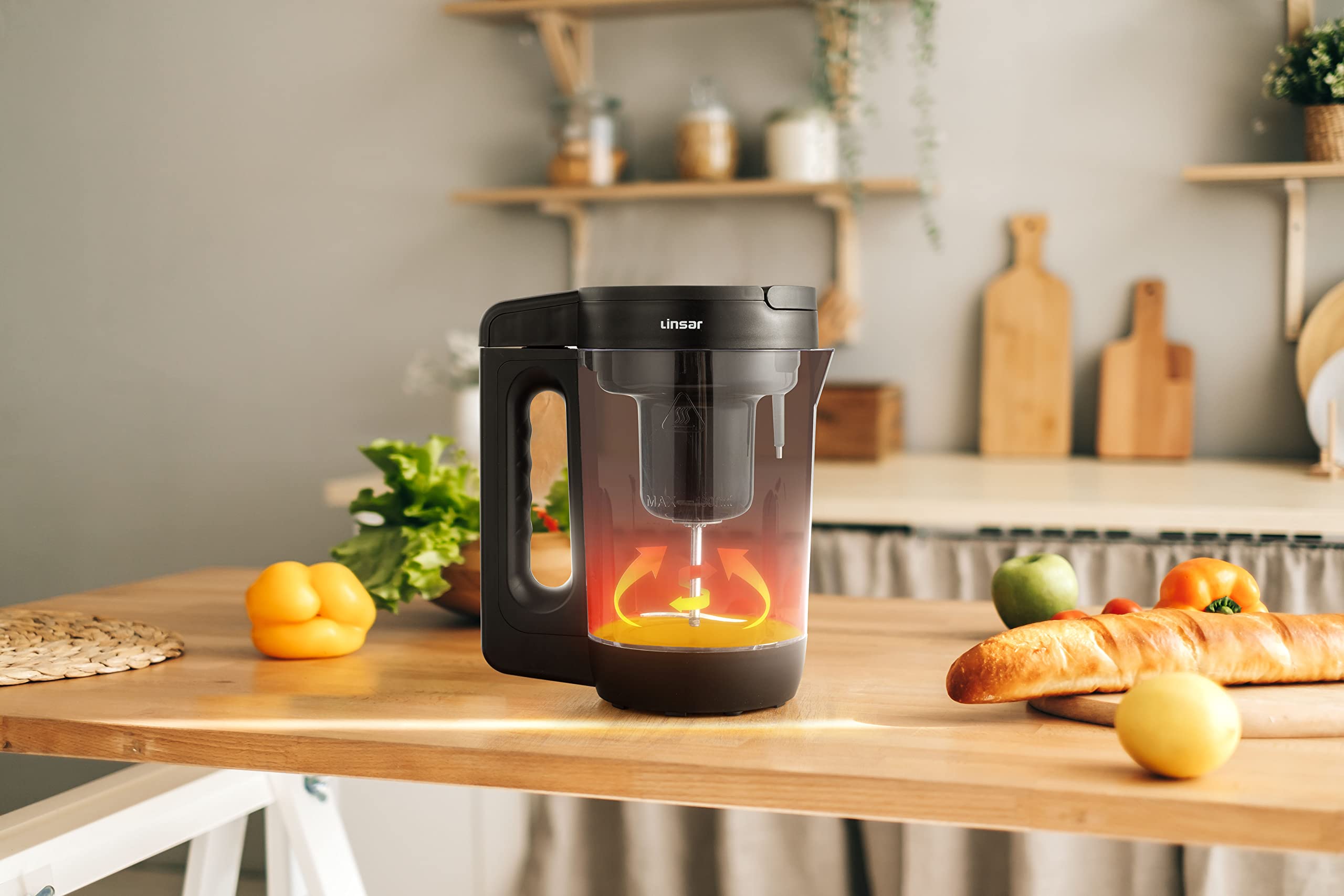 Linsar 900W High-Speed Blender with 6 Preset Programs - 1.6L Stainless Steel Jug for Smoothies, Nut Milk, Soup & More - LED Display & Keep Warm Function - Perfect for Vegan Diets & Healthy Meal Prep