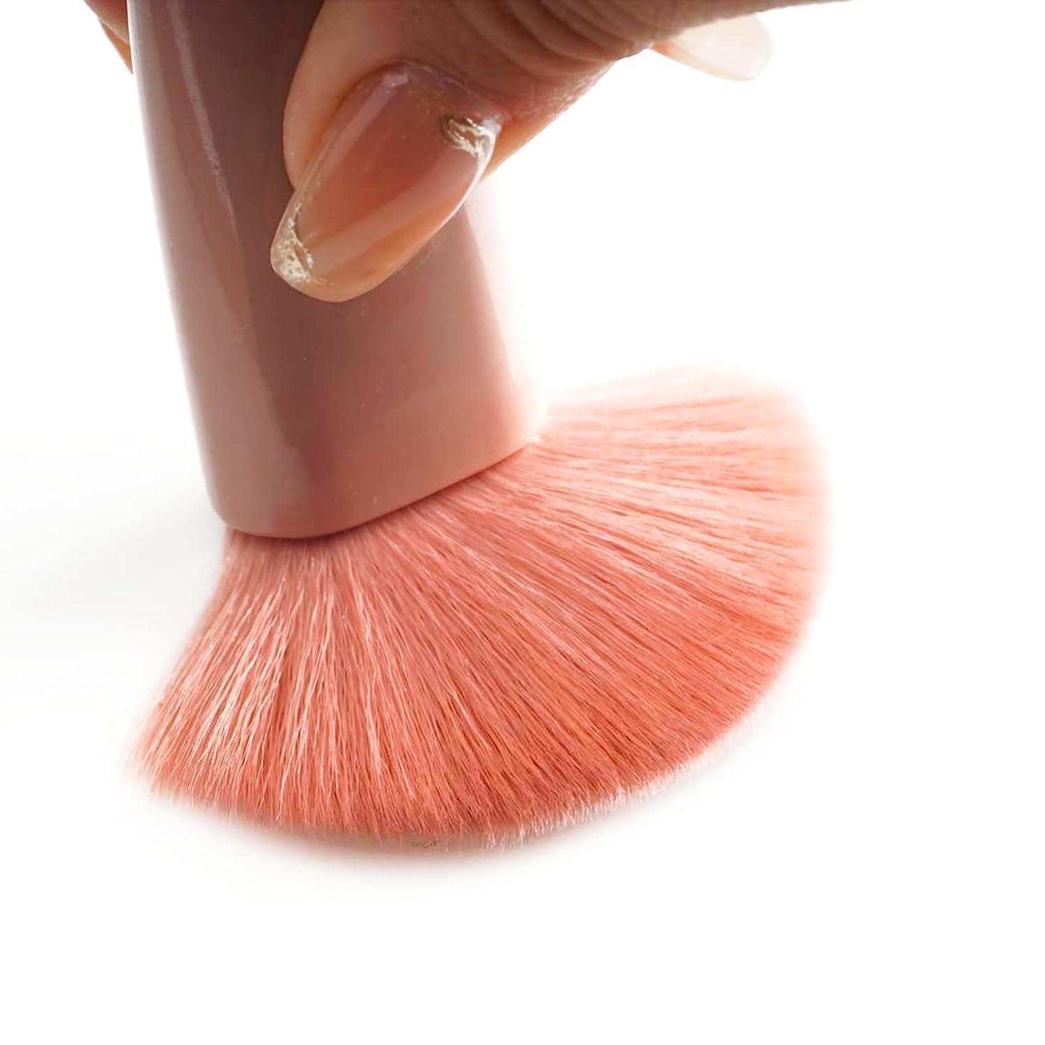 GOPAD 5-Piece Travel Makeup Brush Set with Mirror - Foundation Brush, Eyeshadow Brush, Blending Brush - Compact & Portable for On-the-Go Makeup (Pink, Small Plastic Case) - Perfect for Travel, Gym Bag, and Touch-ups
