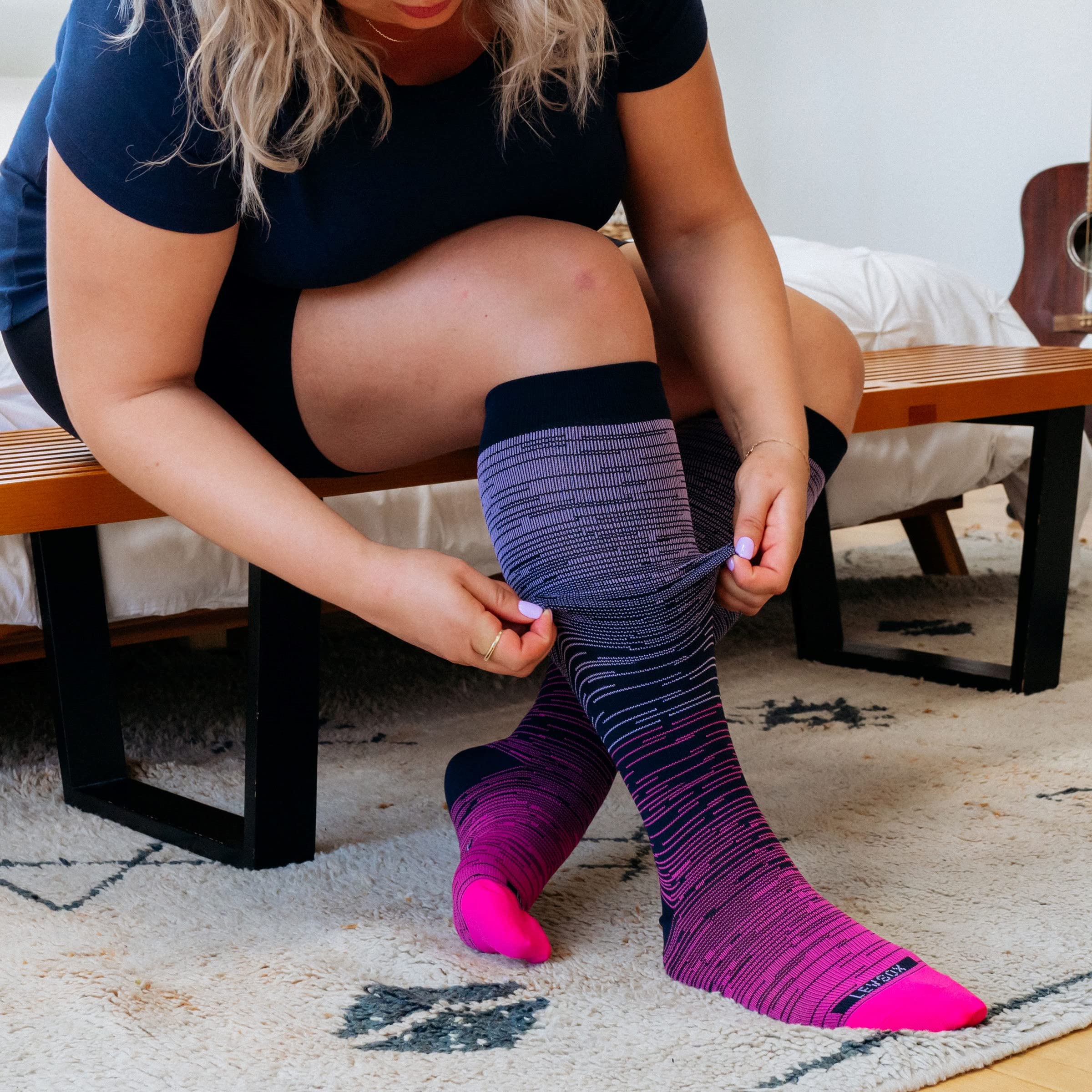 **Wide Calf Compression Socks for Women & Men – Extra Large Size 15-20 mmHg Support Socks for Nurses, Running, Pregnancy & Travel – Improve Circulation & Reduce Swelling**    *(Perfect for long shifts, workouts, flights, and daily comfort!)*