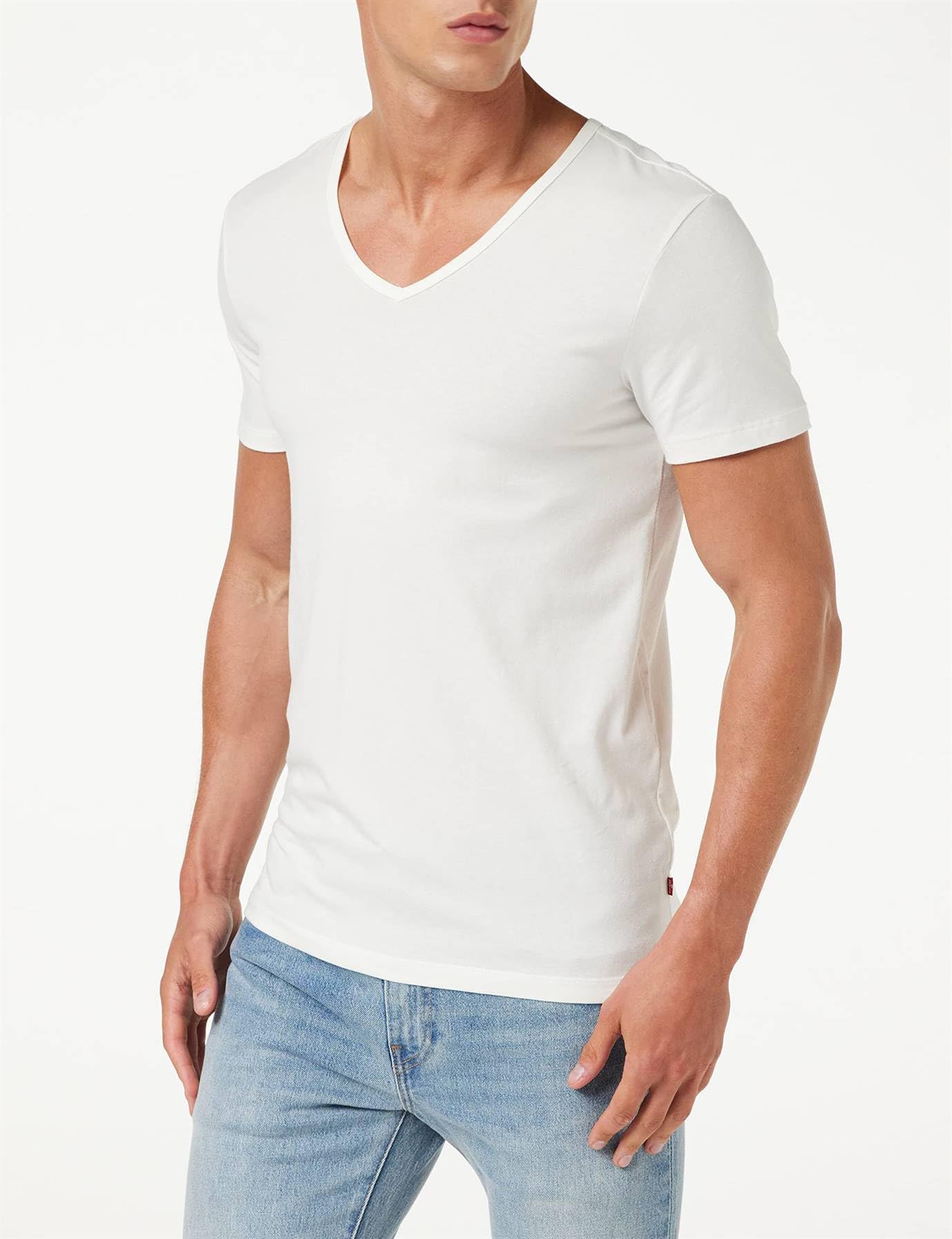Levi's Men's V-Neck T-Shirt 2-Pack - Soft Cotton Casual Tees for Everyday Wear | Perfect for Work, Gym & Weekend Outfits