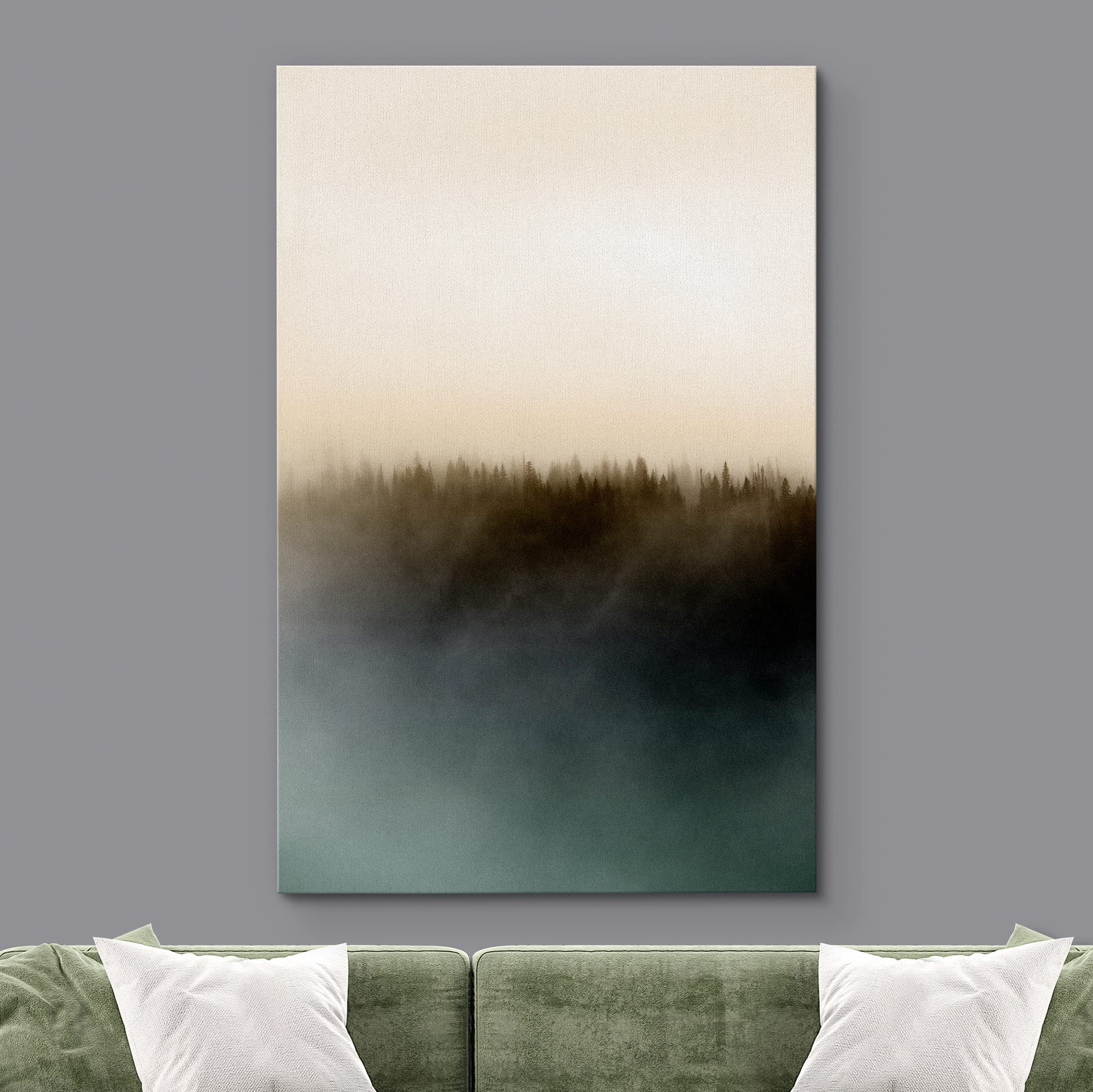 Pastel Clouds Over Dark Forest Canvas Print - 32