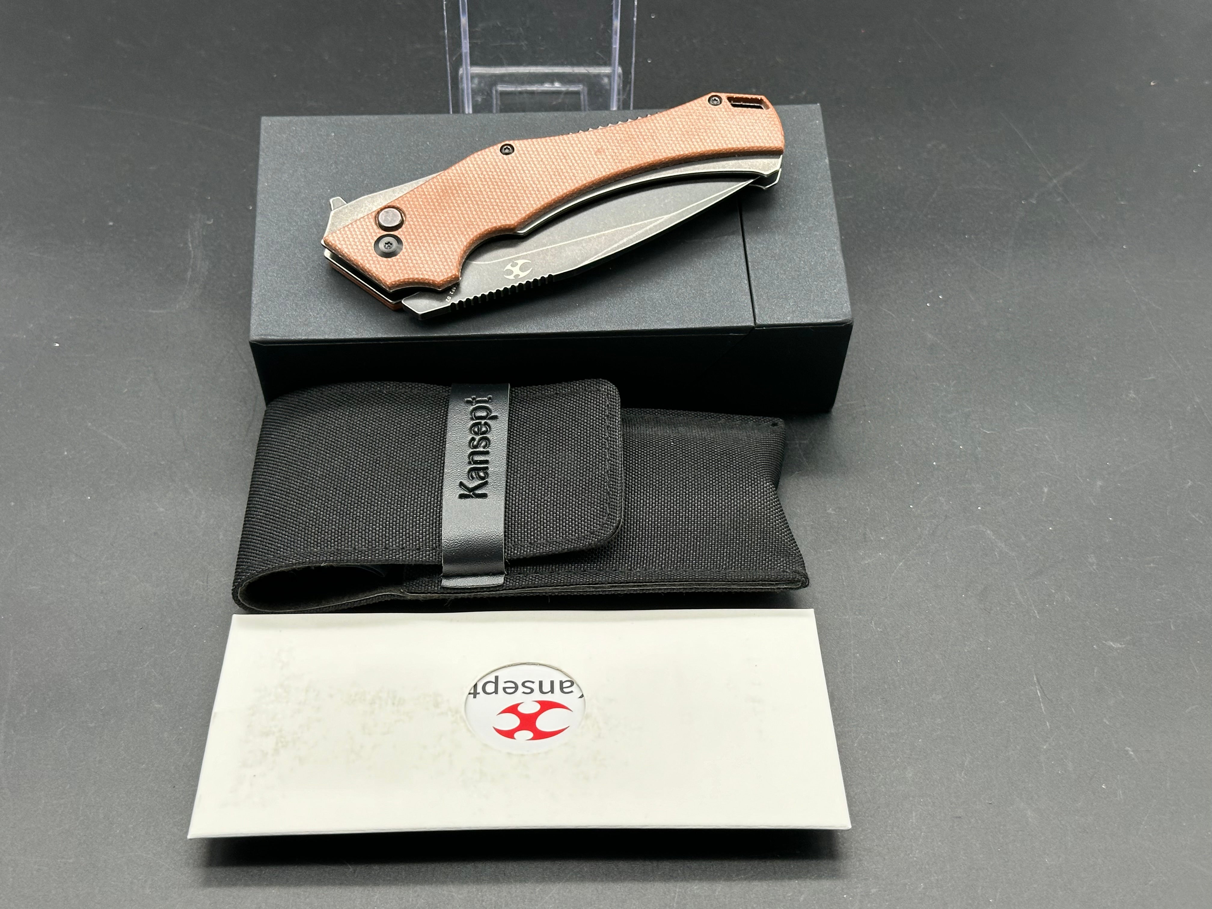 Kansept Hellx Drop Point Folding Knife - 3.6