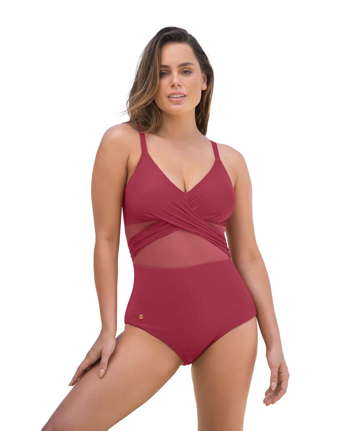Leonisa Sophisticated Sheer Cutout Slimming One-Piece Swimsuit for Women - Sexy High Waisted Tummy Control Bathing Suit - Perfect for Beach, Pool & Vacation