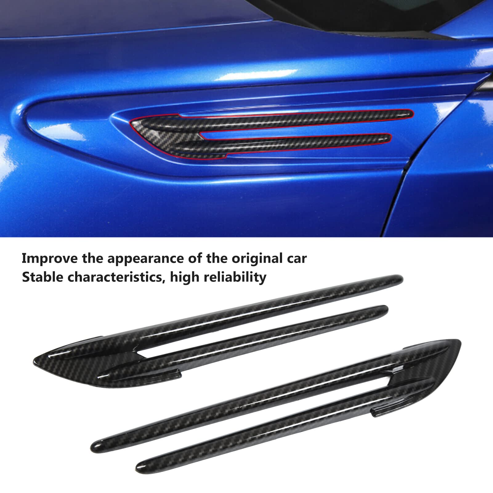 **2PCS ABS Carbon Fiber Car Side Vent Trim Cover for Subaru BRZ 2017-2020 - Durable Replacement Accessory for Enhanced Style & Protection - Perfect for Car Customization & Exterior Upgrades**