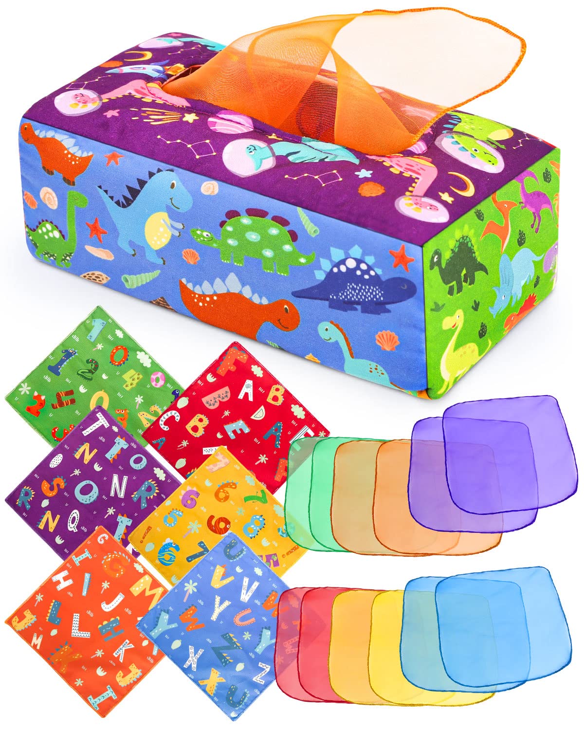 Magic Tissue Box Toy for Babies 6-12 Months - Montessori Sensory Learning Toy for Toddlers Playtime