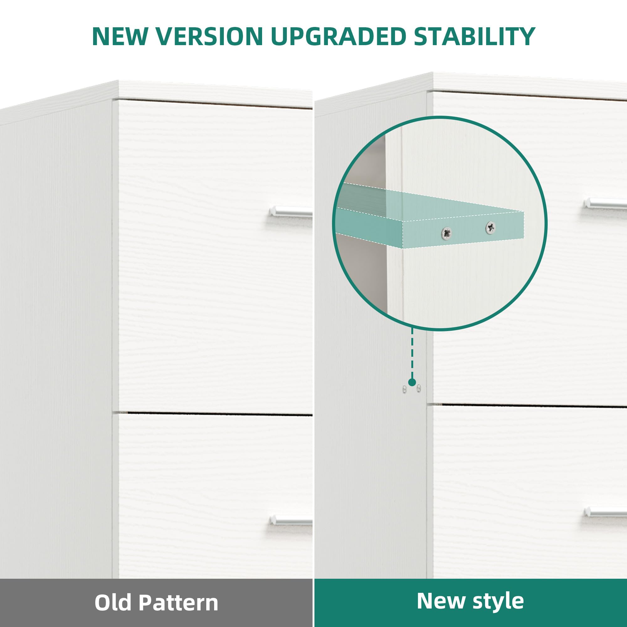 DWVO 4-Drawer File Cabinet with Lock - Letter & A4 Size Metal Filing Cabinet, Heavy Duty Office Storage, White - Perfect for Home Office, School, or Business Organization