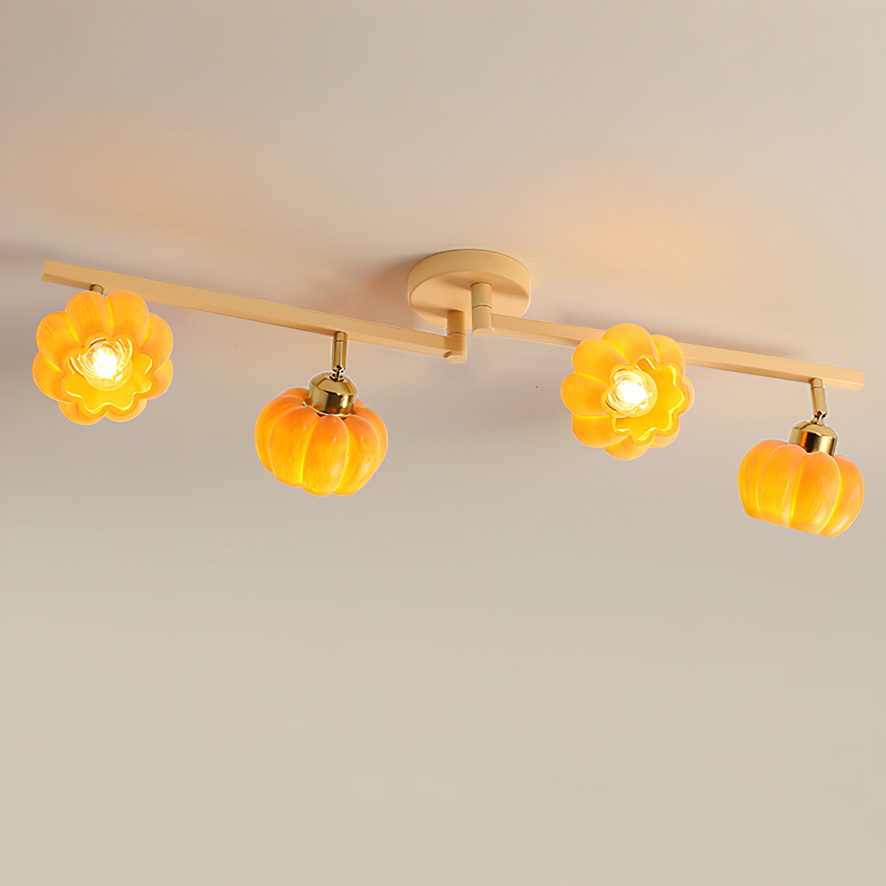 Stylish Pumpkin-Shaped Ceiling Light Fixture - Modern LED Hanging Lamp for Halloween, Fall Decor, Living Room, Bedroom, Dining Room - Perfect for Seasonal Home Decor and Cozy Ambiance