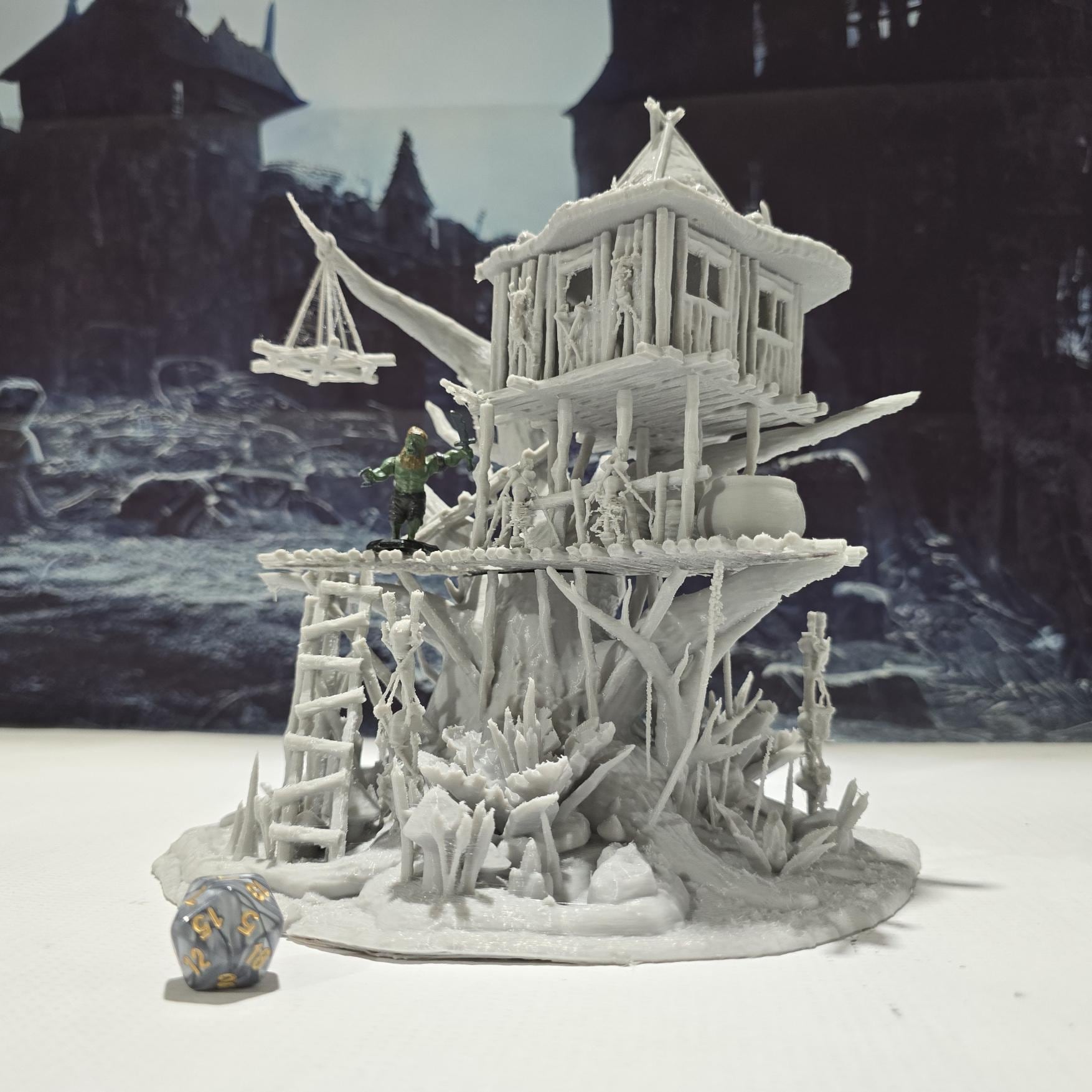 Swamp Hag's Hut Miniature Terrain for DnD, Pathfinder & Fantasy RPGs - Perfect for Tabletop Gaming, Dungeon Crawls & RPG Battle Maps