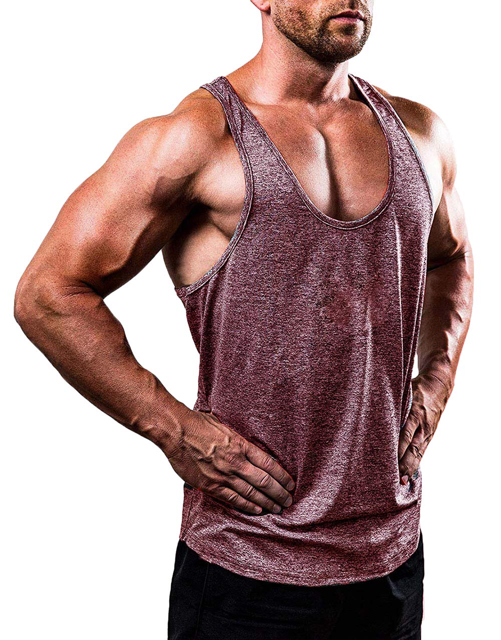FUOE Men's Gym Muscle Vest - Bodybuilding Stringer Tank Top for Athletic Workout & Fitness Training - Perfect for Weightlifting, CrossFit and Summer Sports