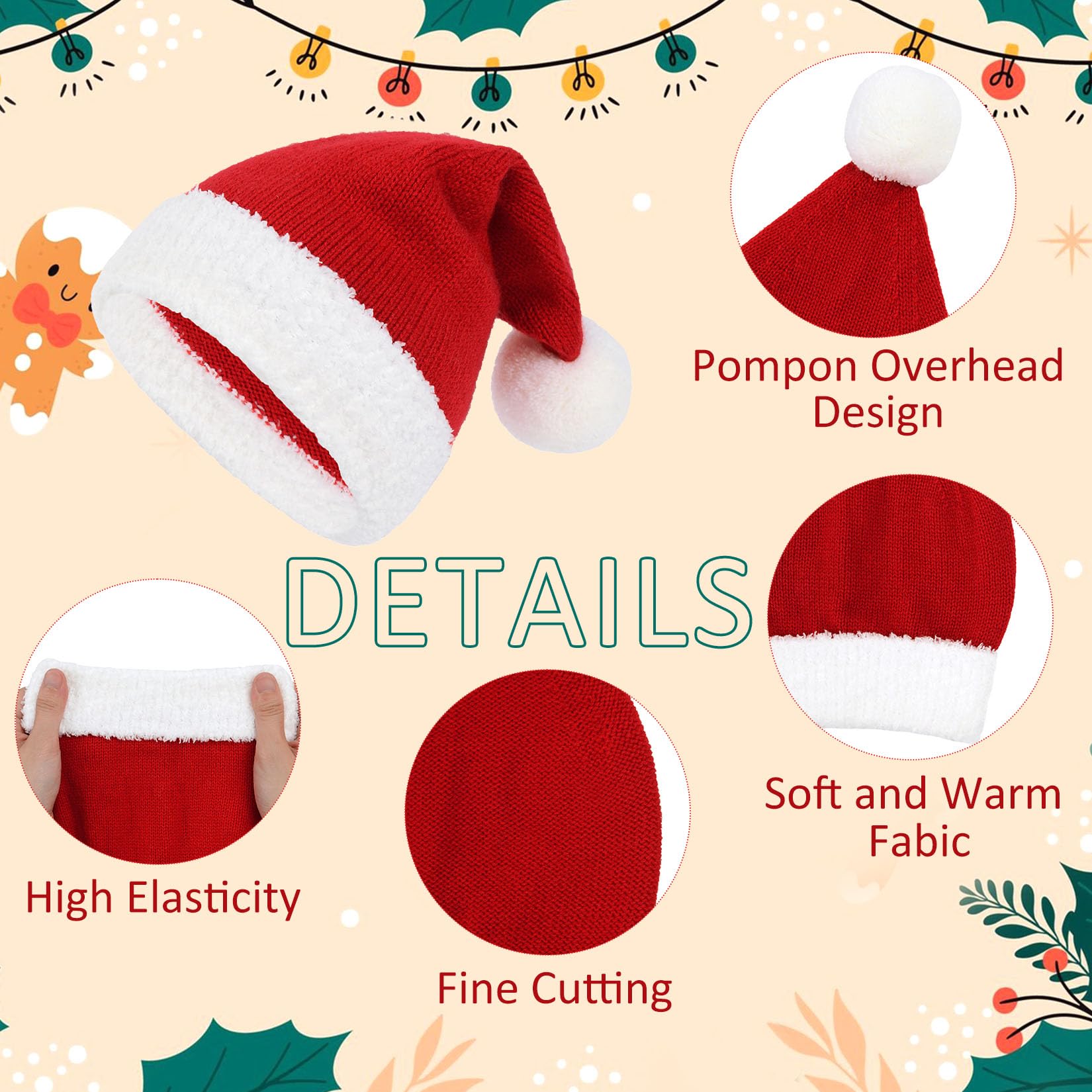 Komorebi Santa Hats for Babies & Toddlers - Festive Christmas Newborn Hats & Kids Santa Hats - Perfect for Holiday Photos, Christmas Parties & Family Gatherings