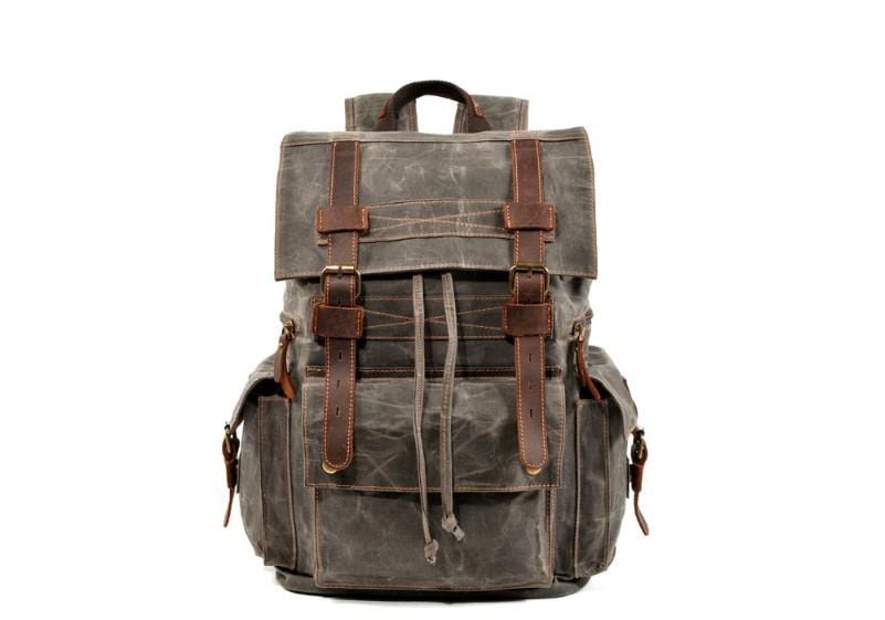 Stylish Unisex Canvas Leather Backpack Purse for Teens & Adults - Perfect for School, Travel & Everyday Use