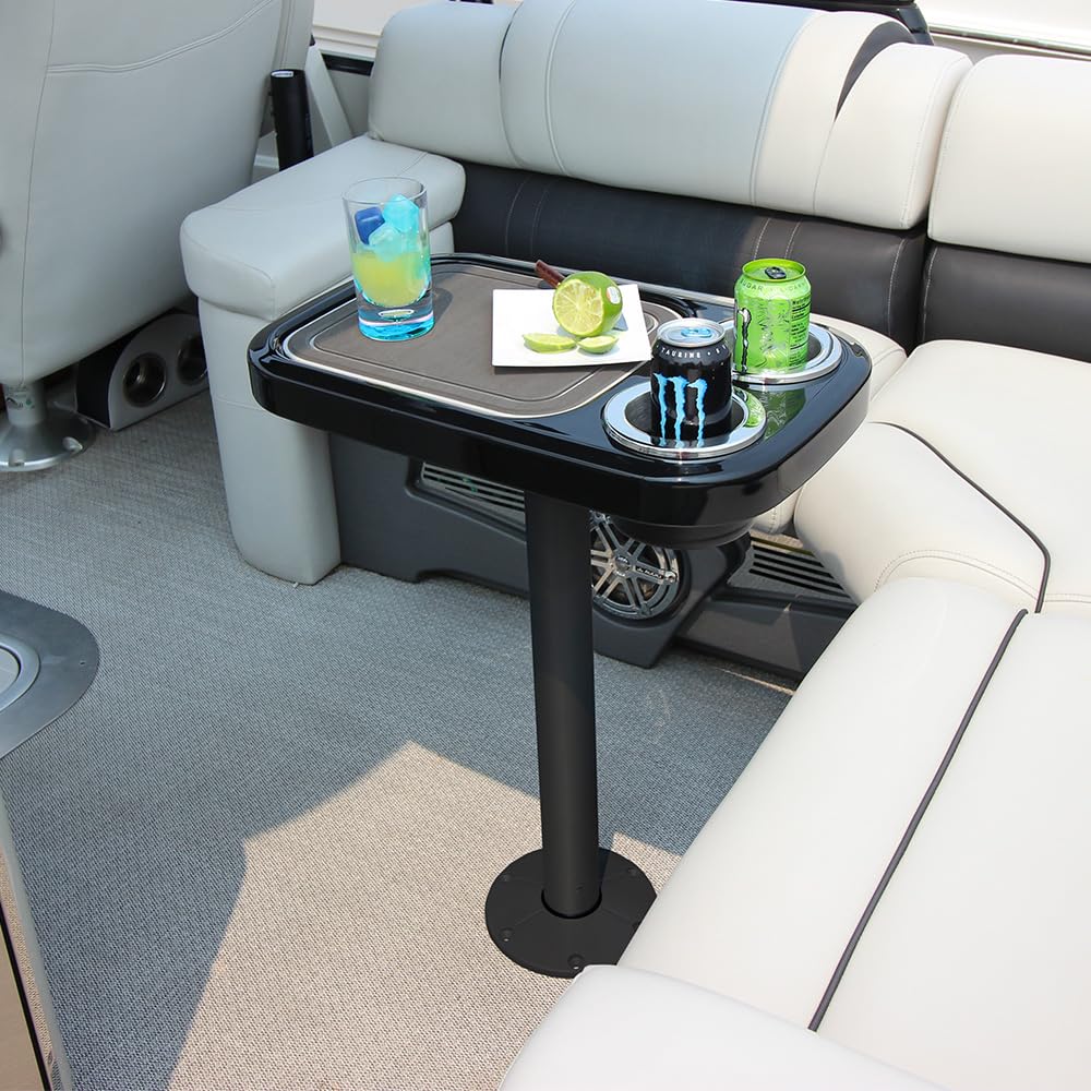 Manufacturers' Select ITC Marine Cocktail Boat Table Leg Set - Premium Pontoon Accessories with Center Foam Mat | Durable Marine Pedestal Table for Boats, Yachts & Outdoor Entertaining