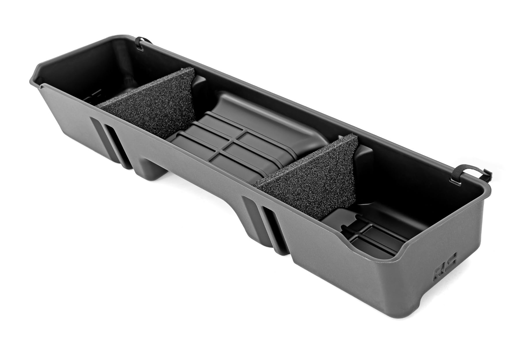 Rough Country Custom-Fit Under Seat Storage Box for Chevy Silverado & GMC Sierra 1500/2500/3500 (1999-2006) - Durable Anti-Skid Truck Organizer - Perfect for Tools, Emergency Kits & Off-Road Gear Storage