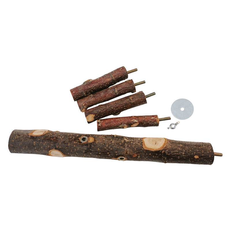 Perch & Play: Natural Wood Parrot Stand - Bird Play Gym for Parakeets, Cockatiels & Small Birds | Perfect for Playtime, Exercise & Training at Home
