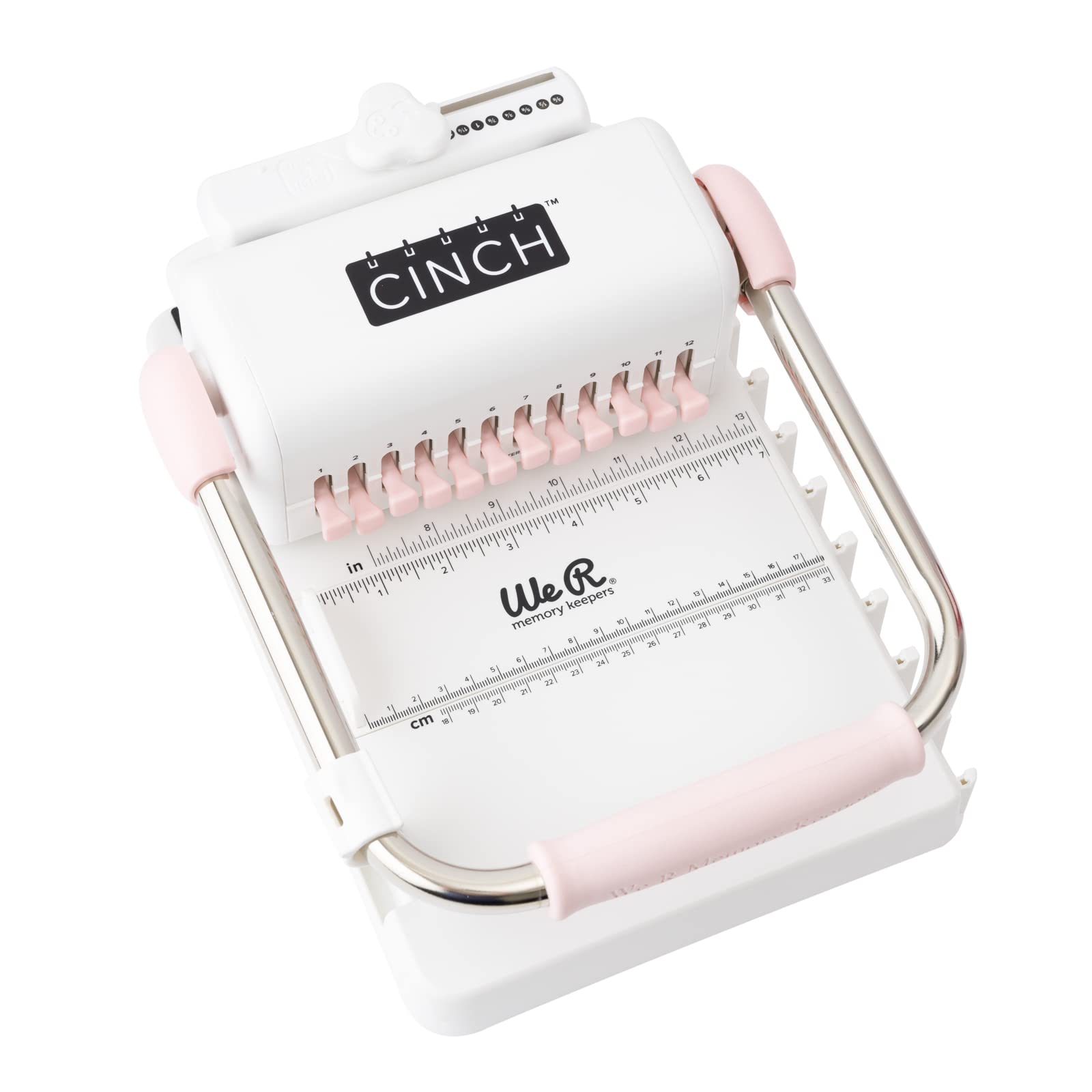 We R Memory Keepers Cinch Book Binding Machine 2 - Pink & White | Easy-to-Use Slide Ruler Design | Works with Wire & Spiral Coils | Create Professional Books, Notebooks, Calendars | Perfect for Office, School, Crafting & DIY Projects