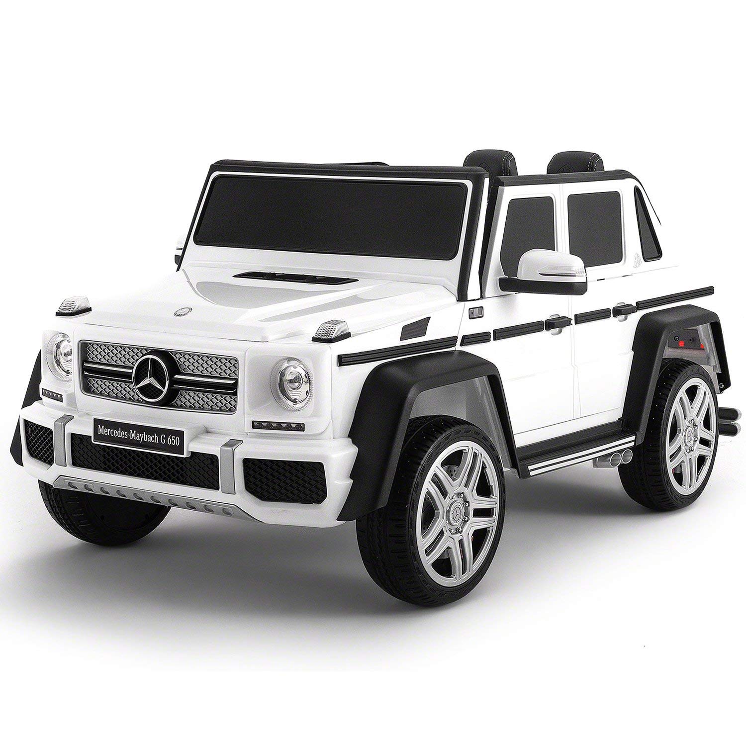 2021 Maybach Licensed 12V Battery Powered Ride-On Toy Car for Kids with MP3 Player, Parental Remote Control & Premium Leather Seat (White) - Perfect for Birthday Gifts, Outdoor Play & Pretend Driving Fun