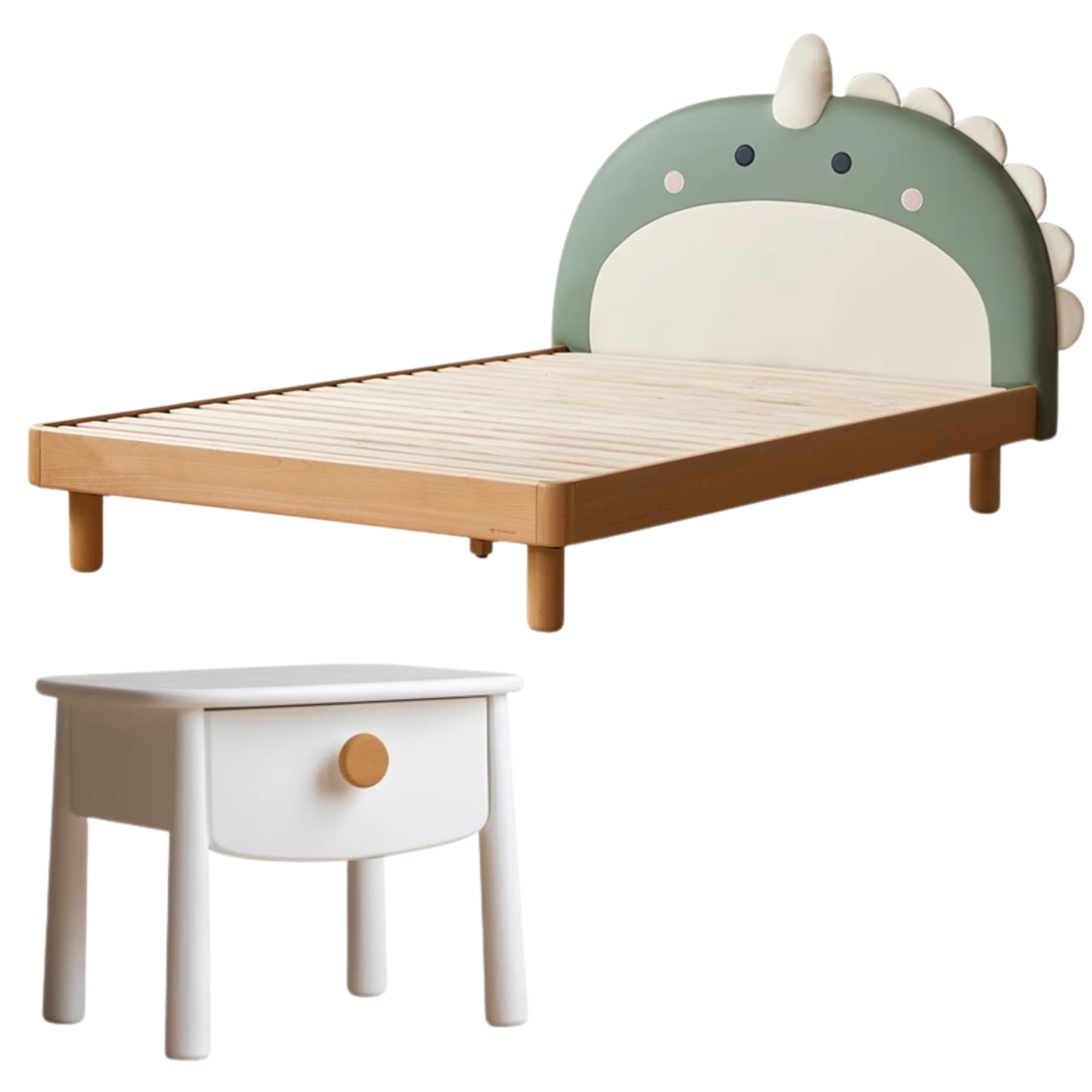 Organic Leather Kids Dinosaur Bed - Cartoon Themed Toddler Bed for Boys & Girls | Perfect for Nursery, Bedroom Decor and Playroom Fun