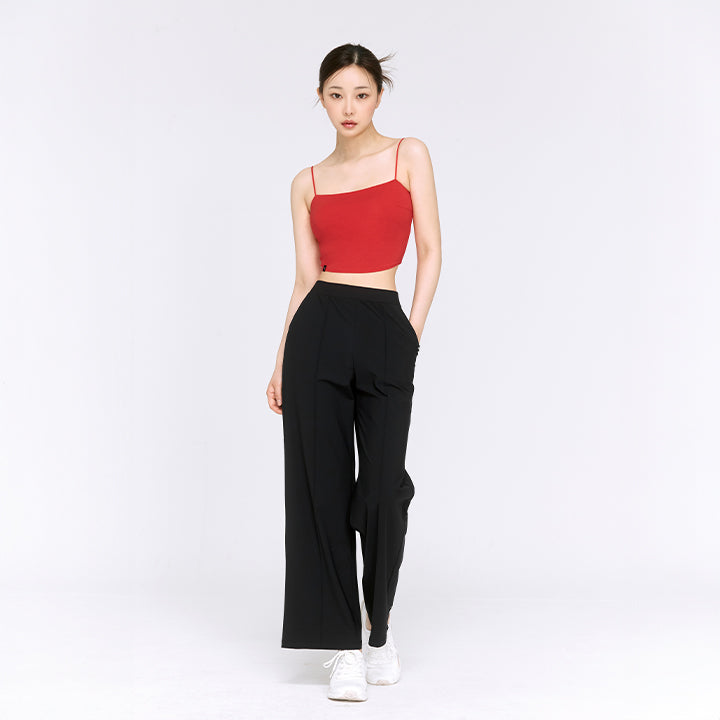 Stylish Women's Tricot Pintuck Wide Leg Pants - Comfortable High Waisted Palazzo Trousers for Office, Travel & Casual Wear